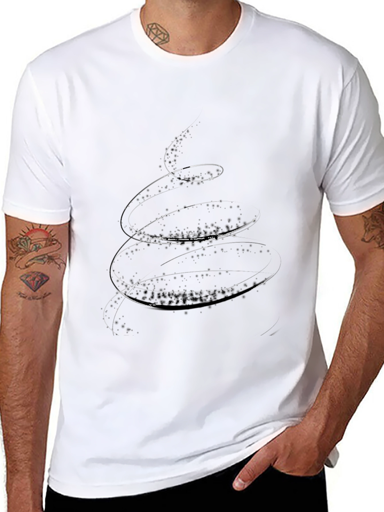 Abstract Swirl Black Tee