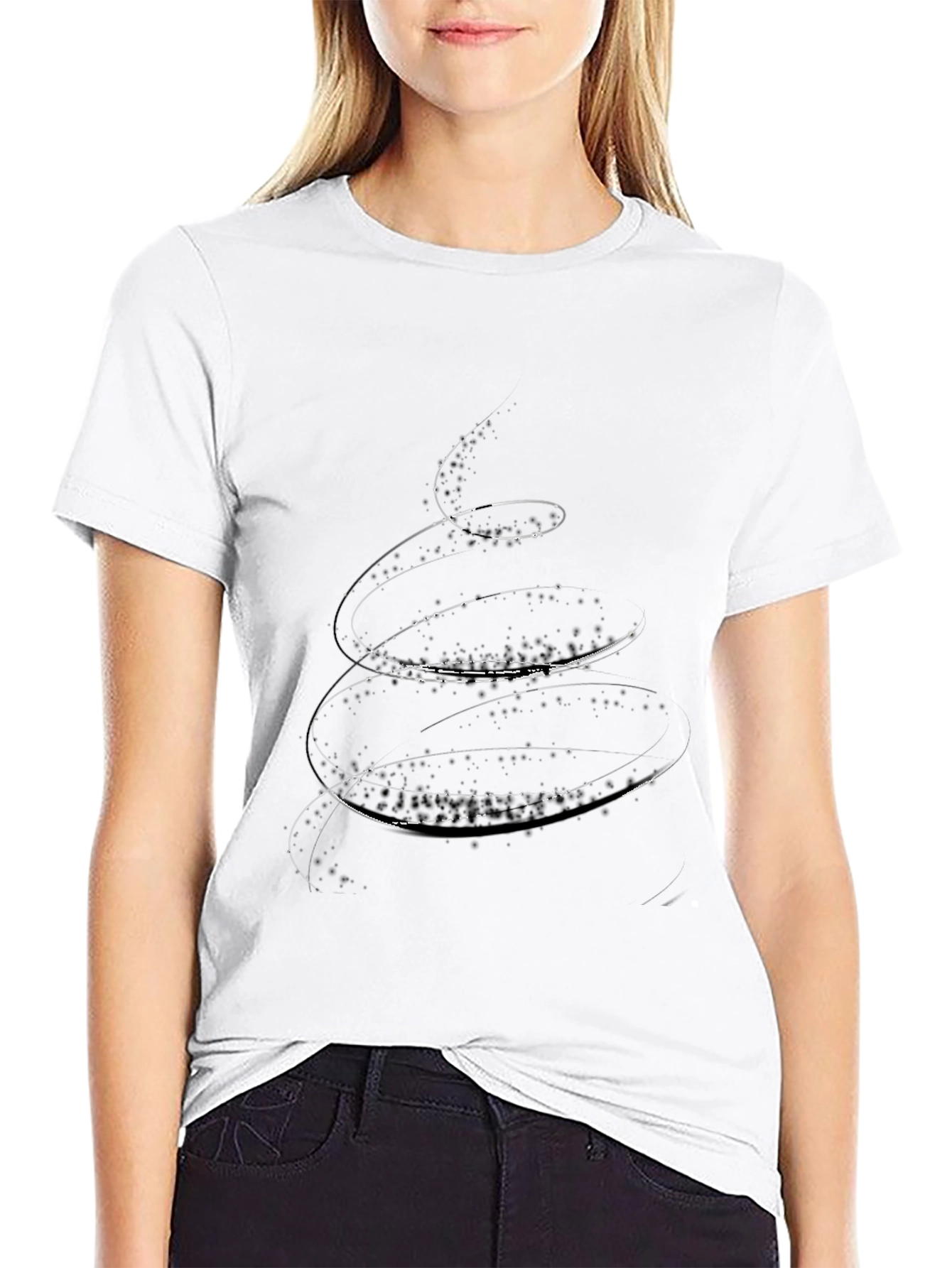 Abstract Swirl Black Tee