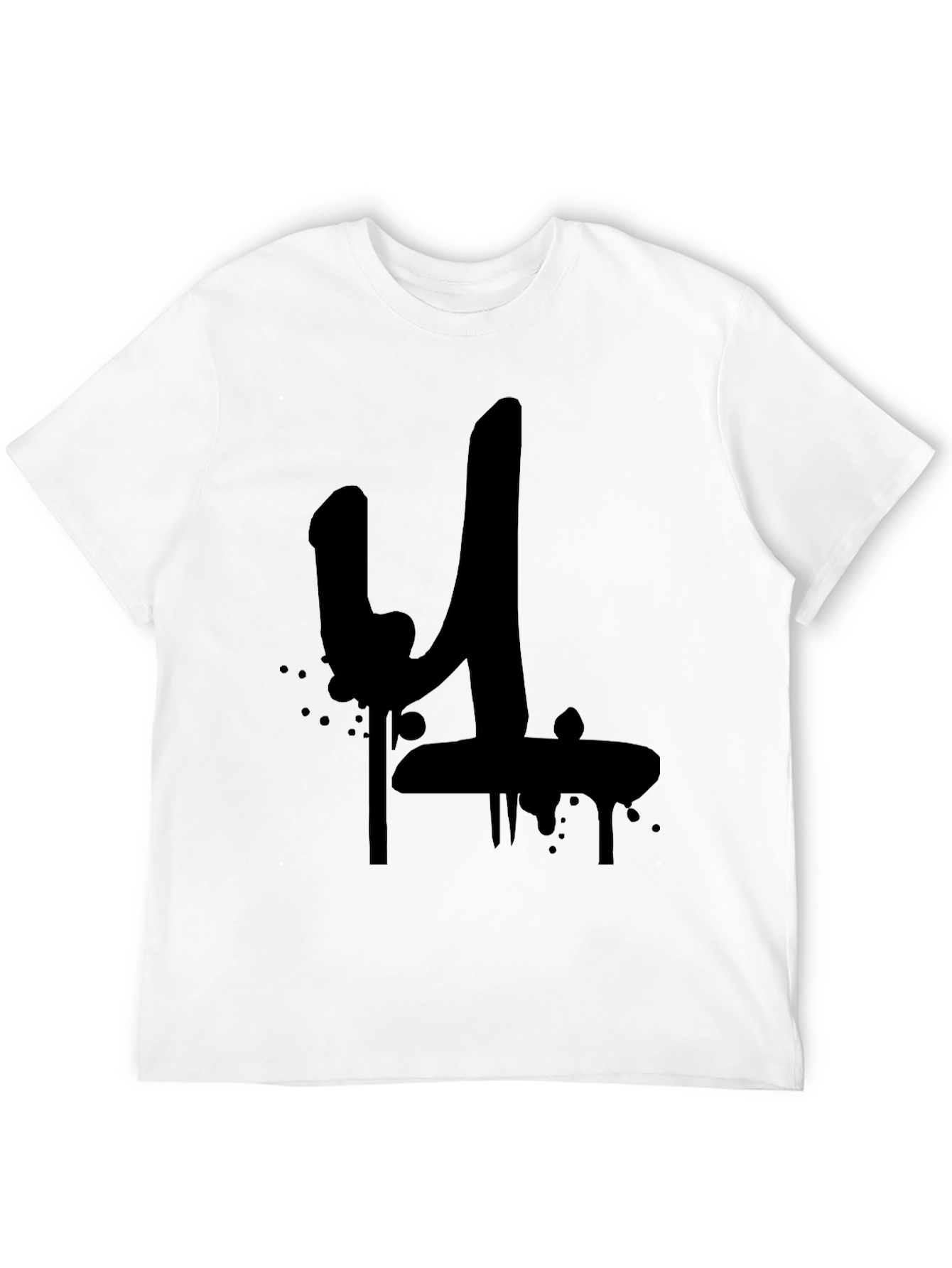 Black Graffiti Style Number 4 T-Shirt