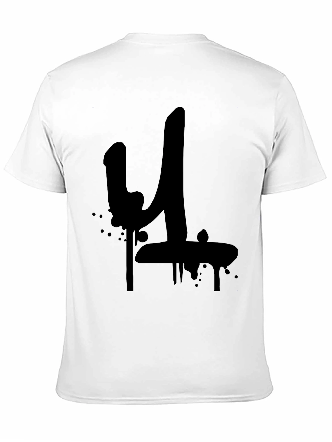 Black Graffiti Style Number 4 T-Shirt
