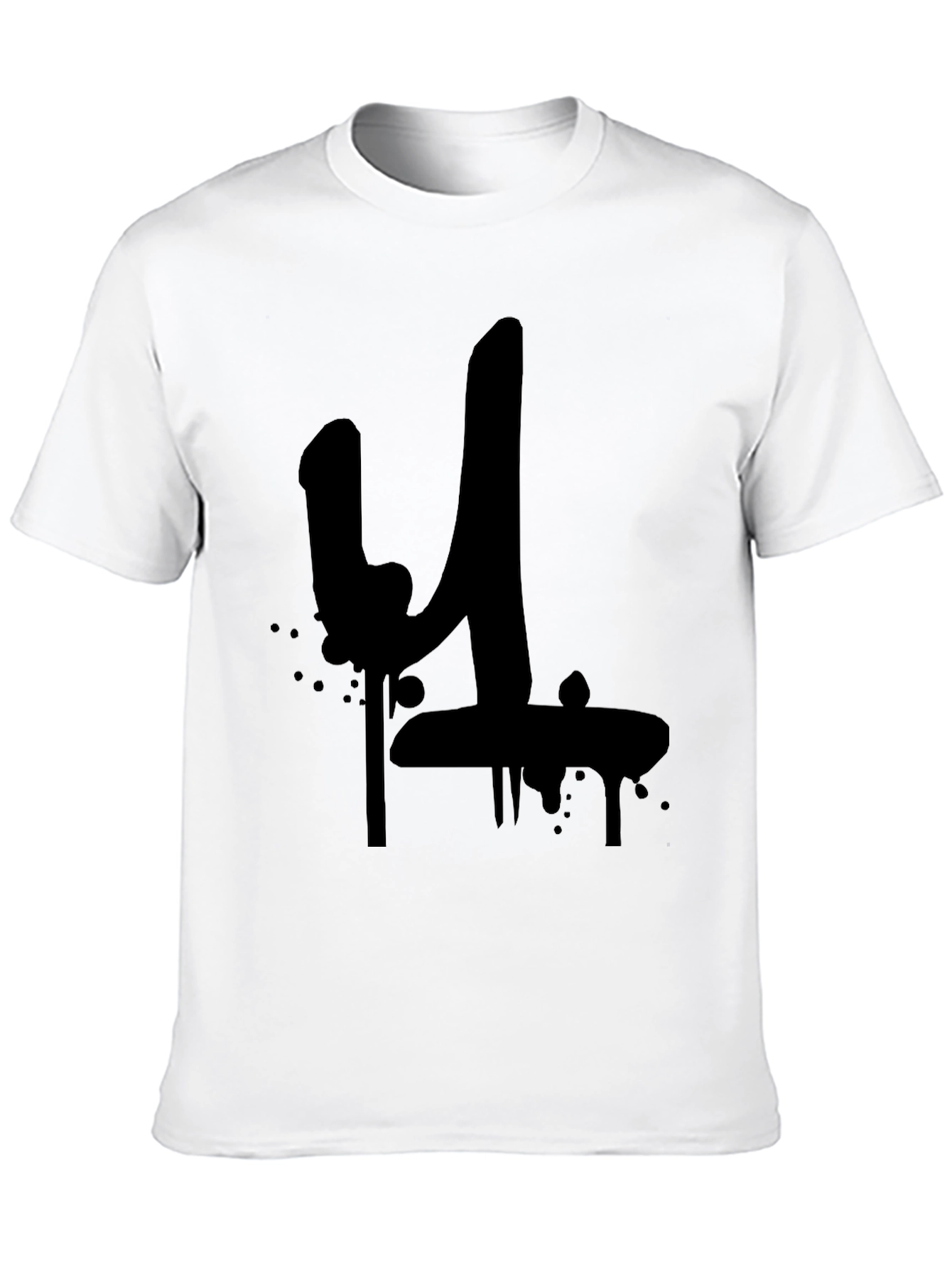Black Graffiti Style Number 4 T-Shirt