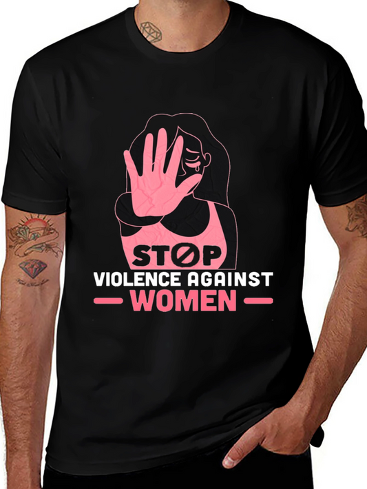 Stop Violence Against Women Black T-Shirt