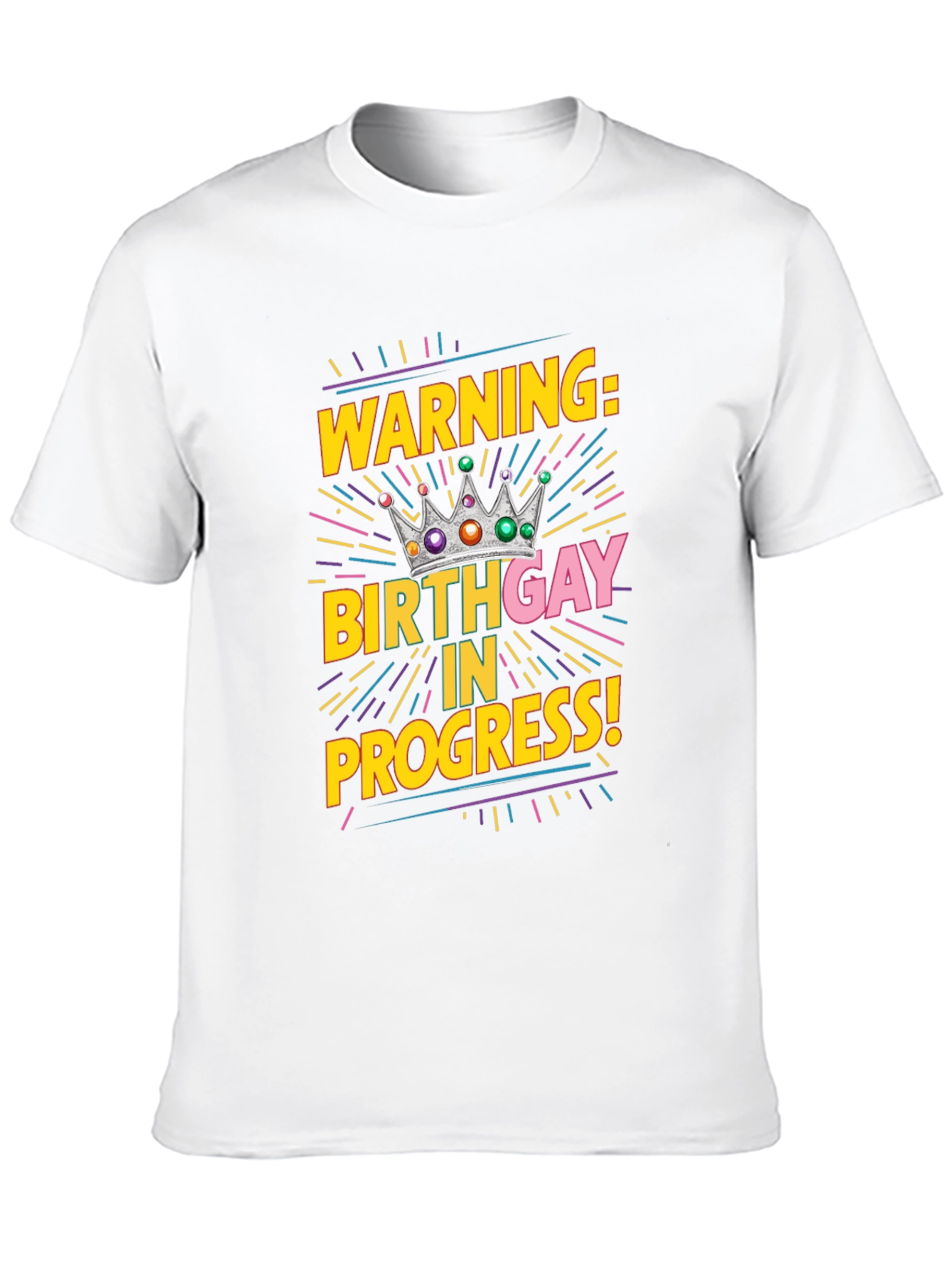 Warning Birthday Gay in Progress Black Tee