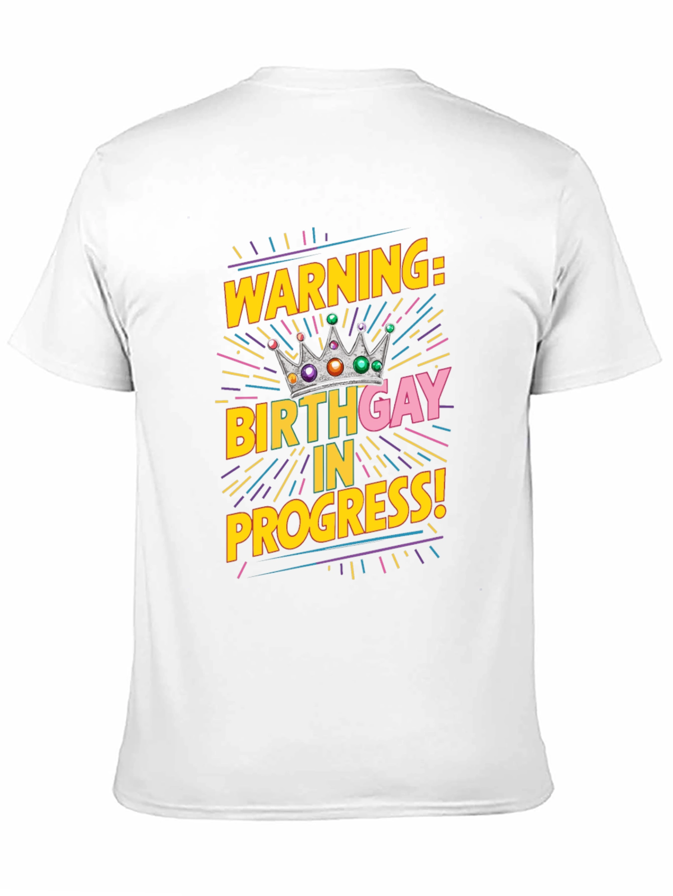 Warning Birthday Gay in Progress Black Tee