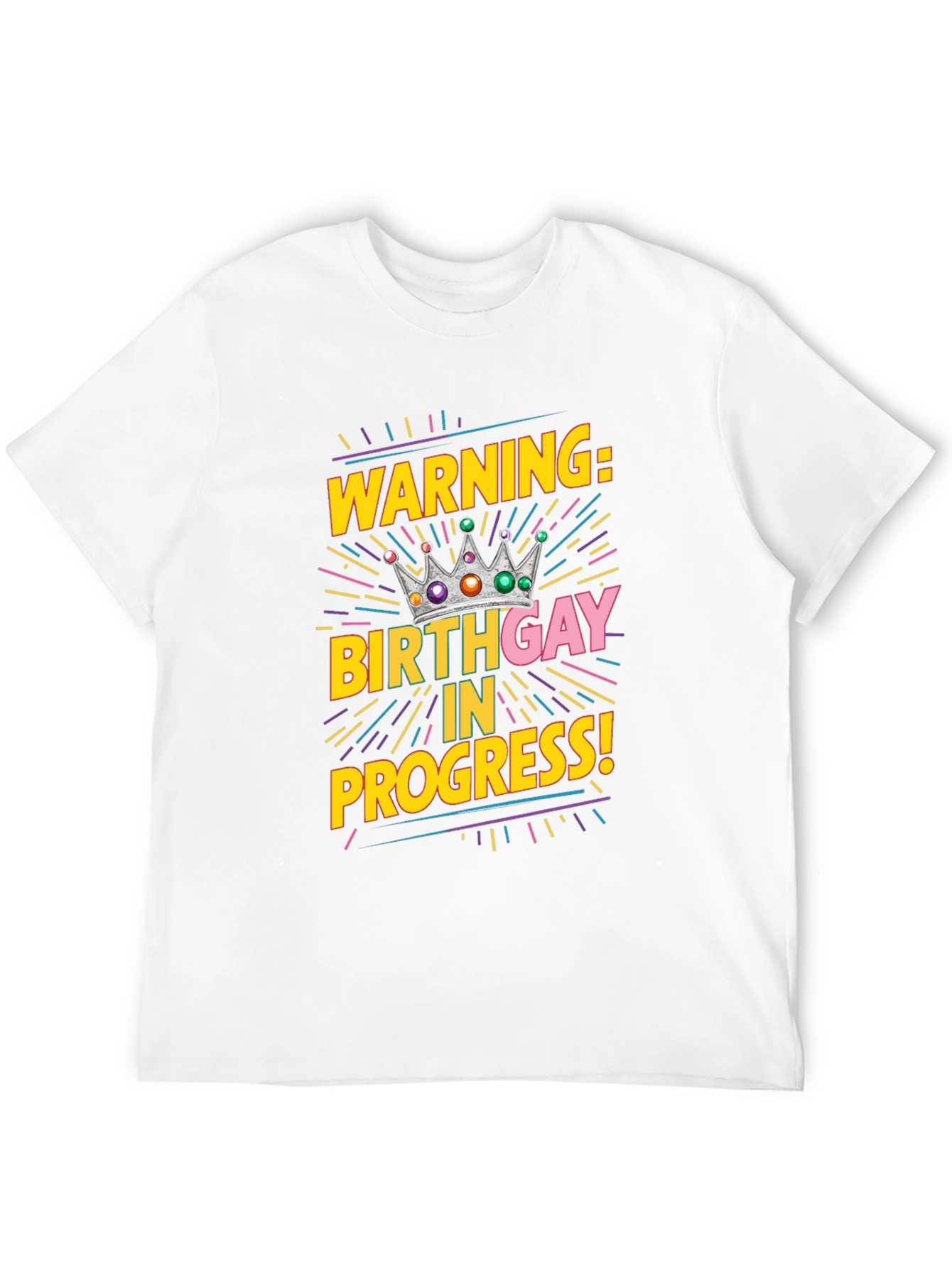 Warning Birthday Gay in Progress Black Tee