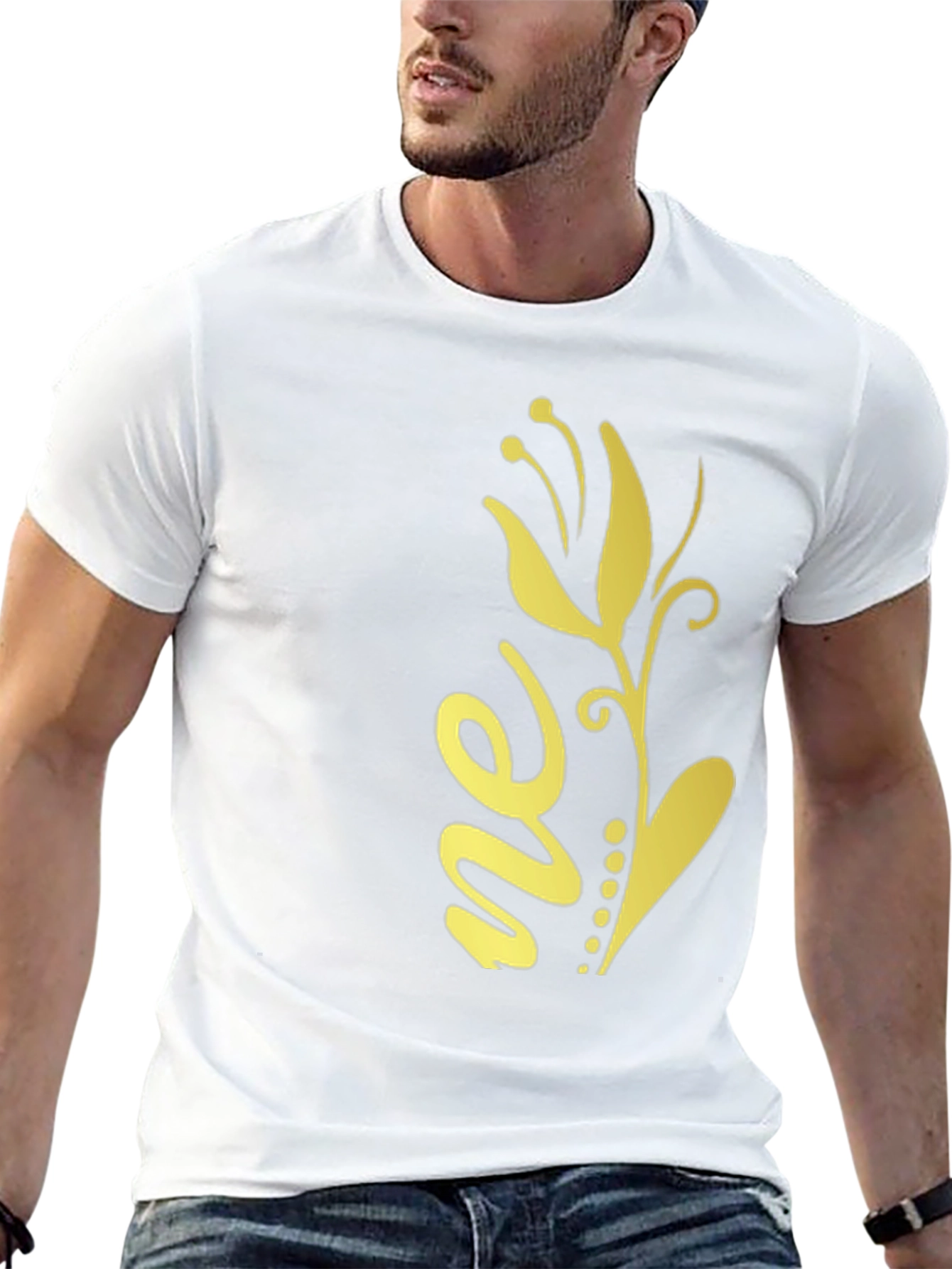Stylish Black Tee with Floral Design