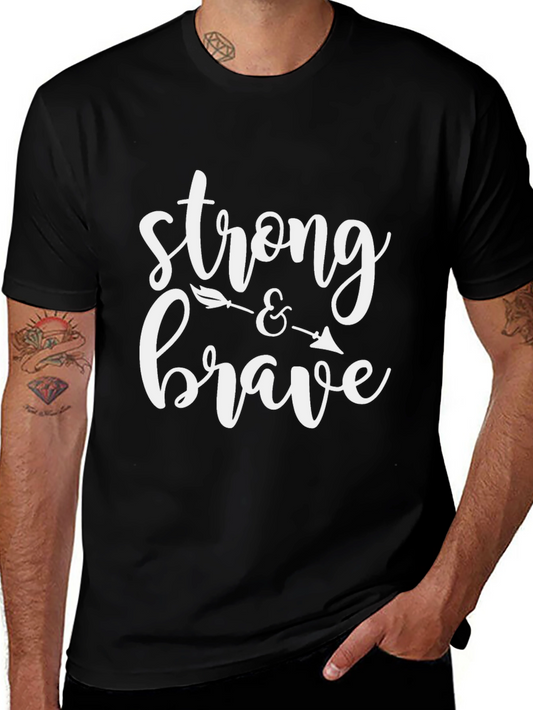 Strong & Brave Graphic Tee - Black Unisex T-Shirt