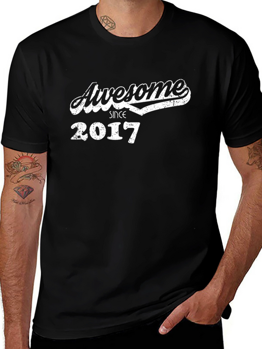 Awesome Since 2017 Graphic Tee - Black