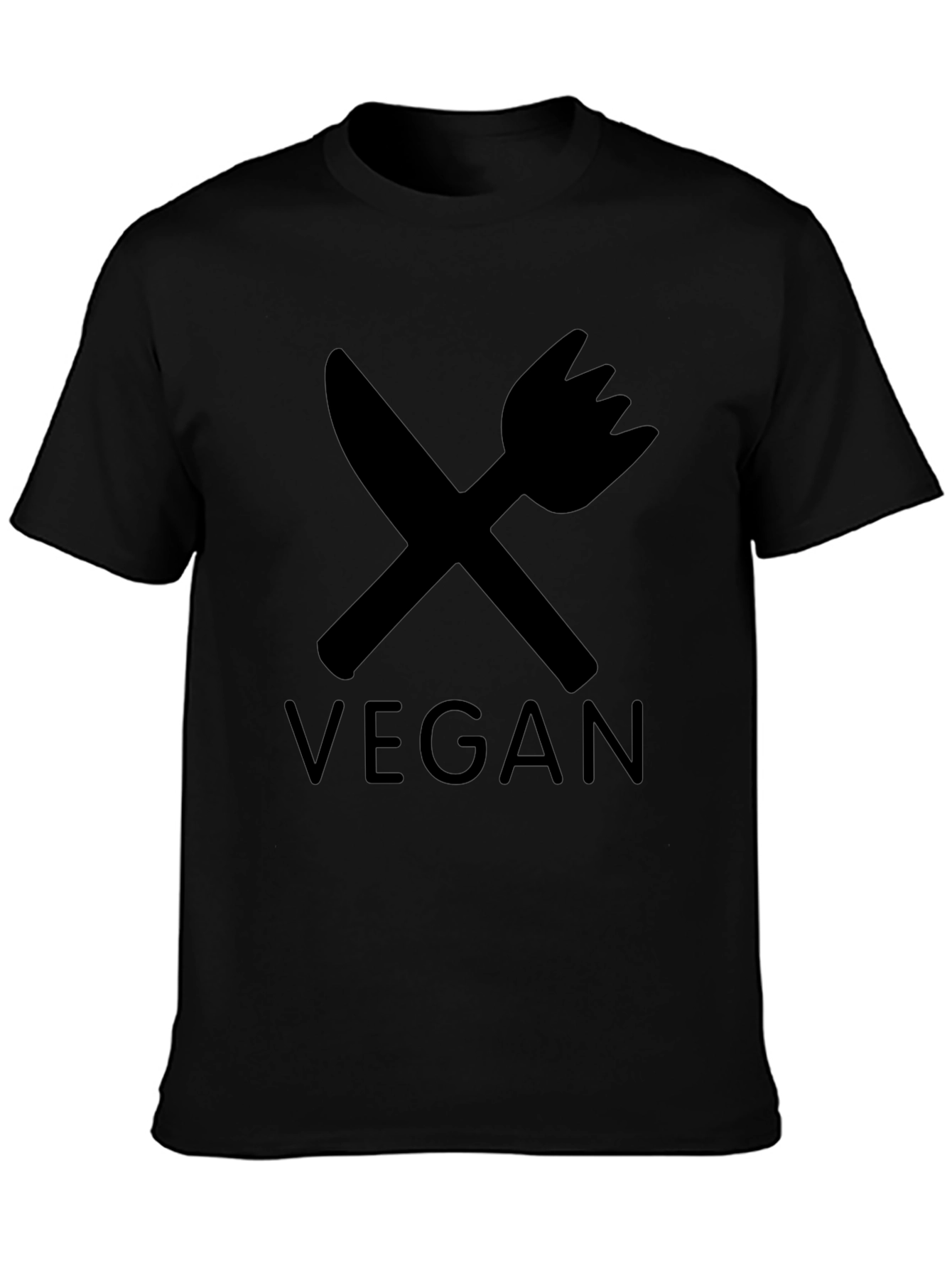 Vegan T-Shirt - Crossed Knife & Fork Design