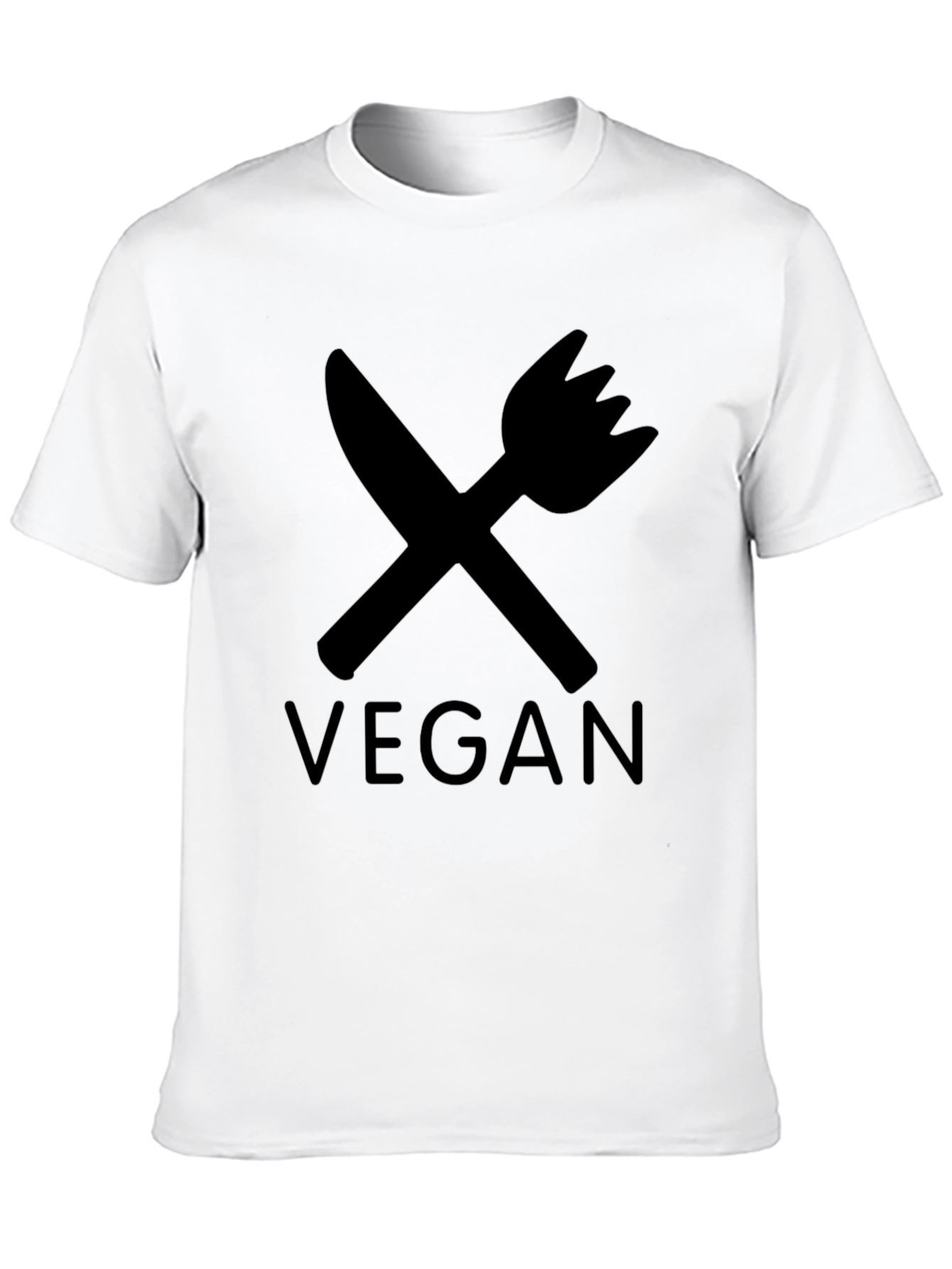 Vegan T-Shirt - Crossed Knife & Fork Design