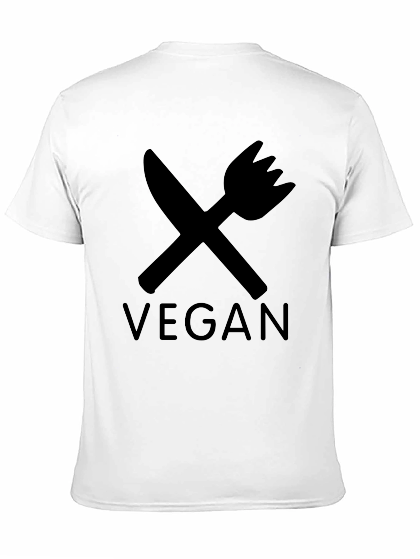 Vegan T-Shirt - Crossed Knife & Fork Design
