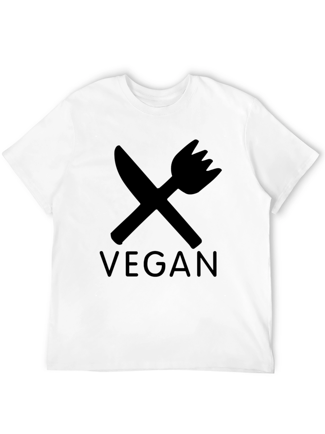 Vegan T-Shirt - Crossed Knife & Fork Design