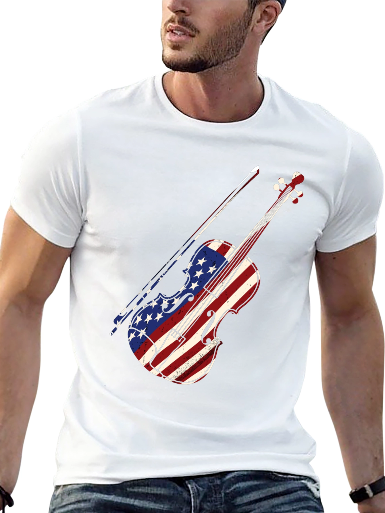 American Flag Violin T-Shirt