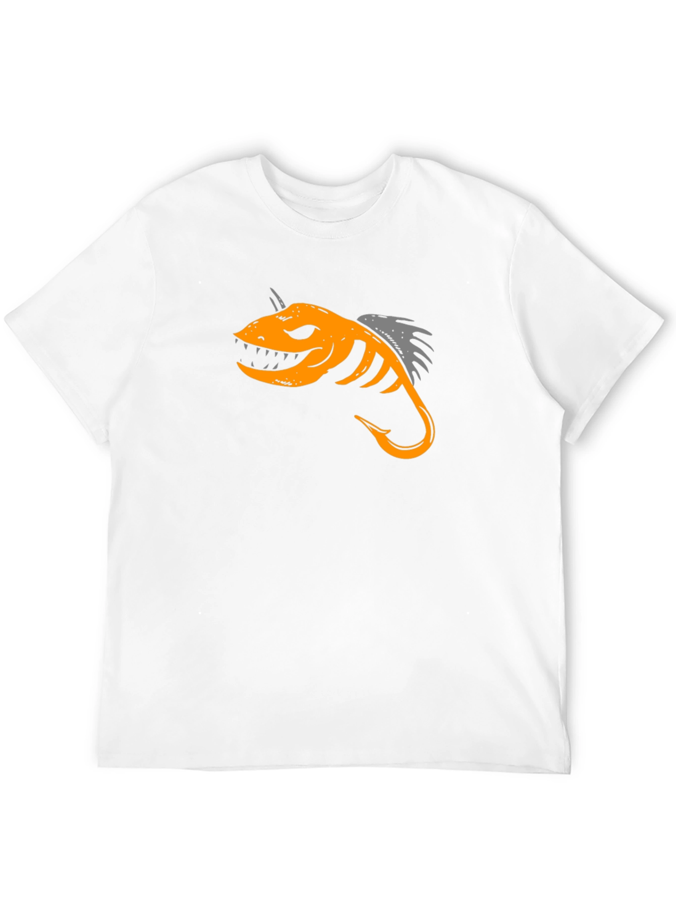 Black T-Shirt with Fish Hook Design