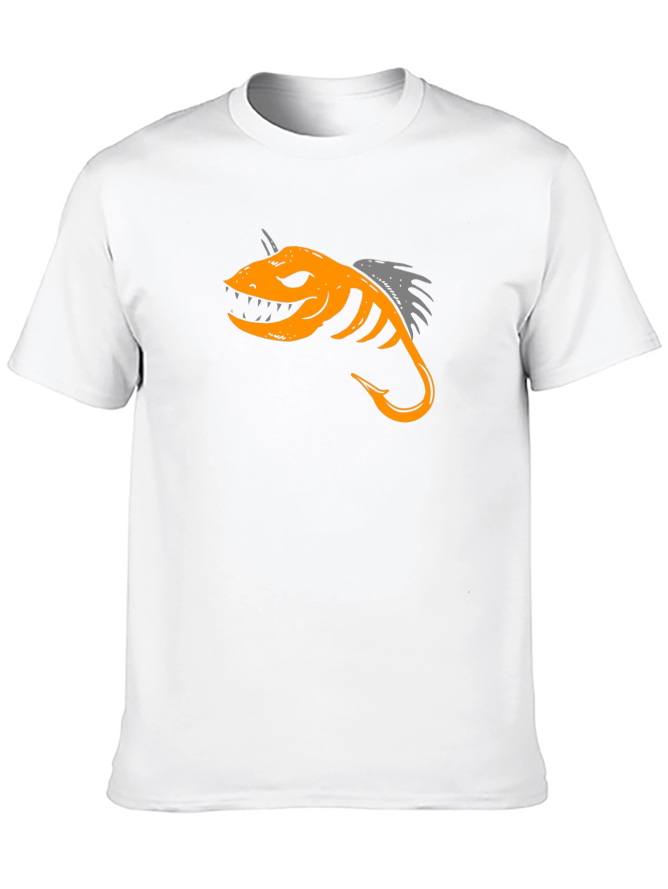 Black T-Shirt with Fish Hook Design