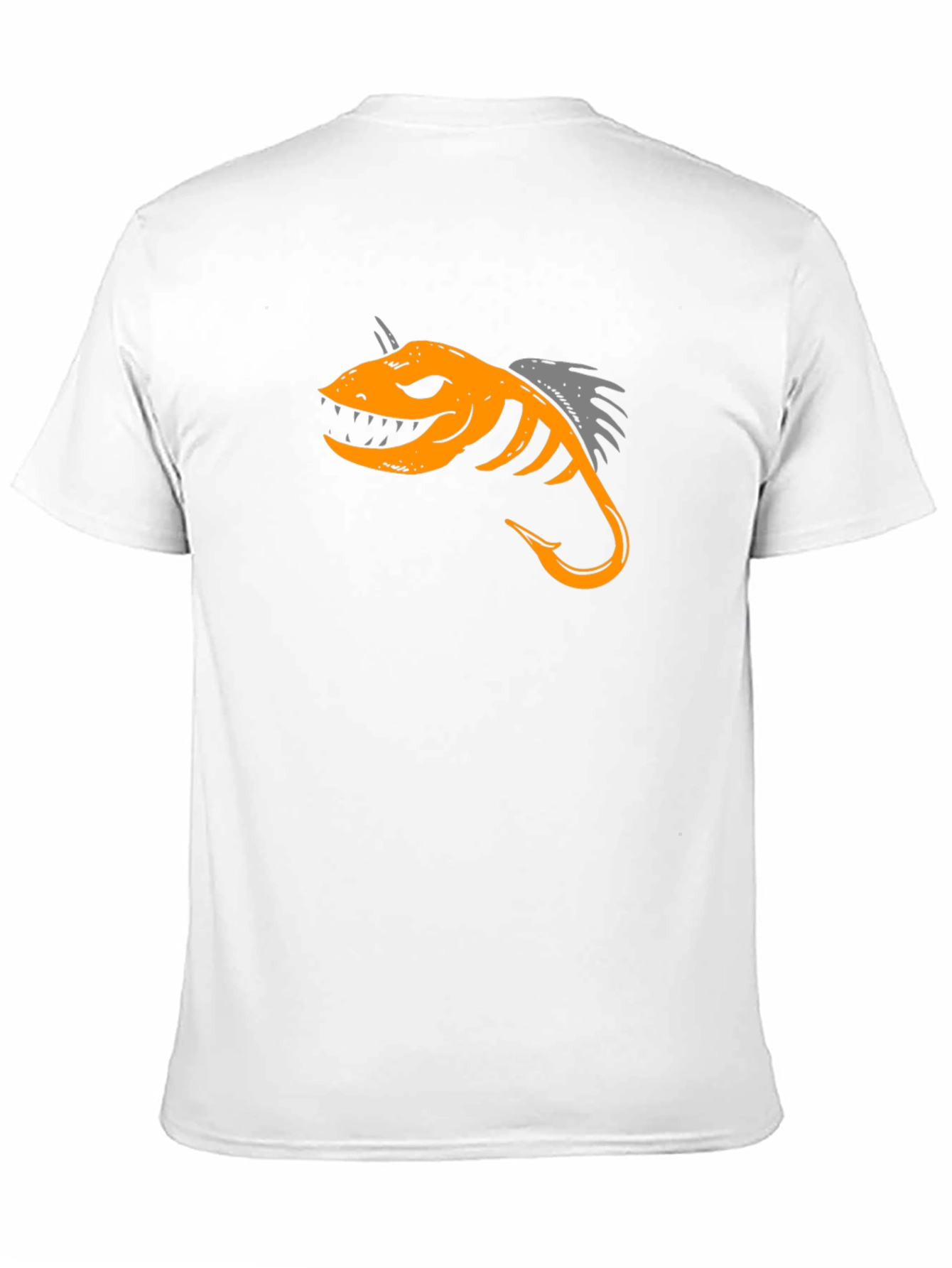 Black T-Shirt with Fish Hook Design