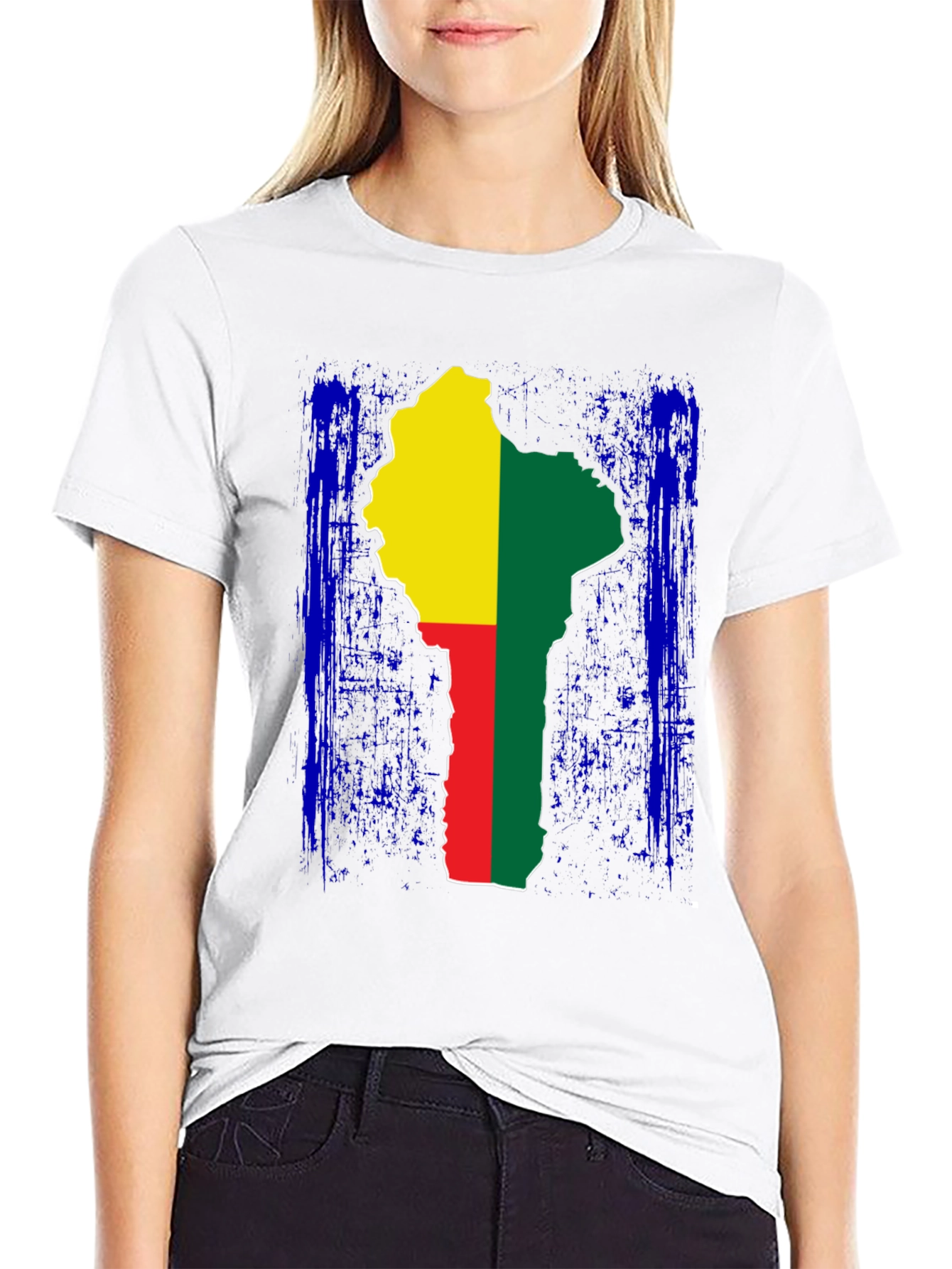 Benin Flag Map Graphic T-Shirt