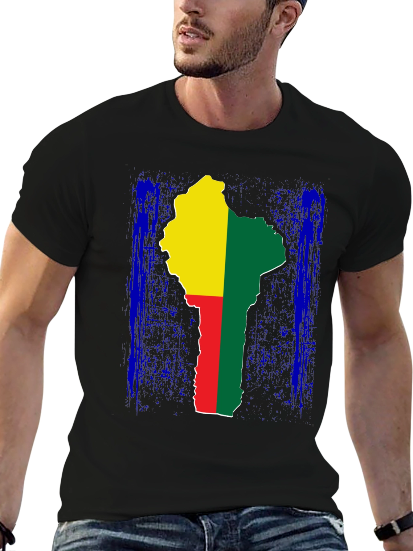 Benin Flag Map Graphic T-Shirt