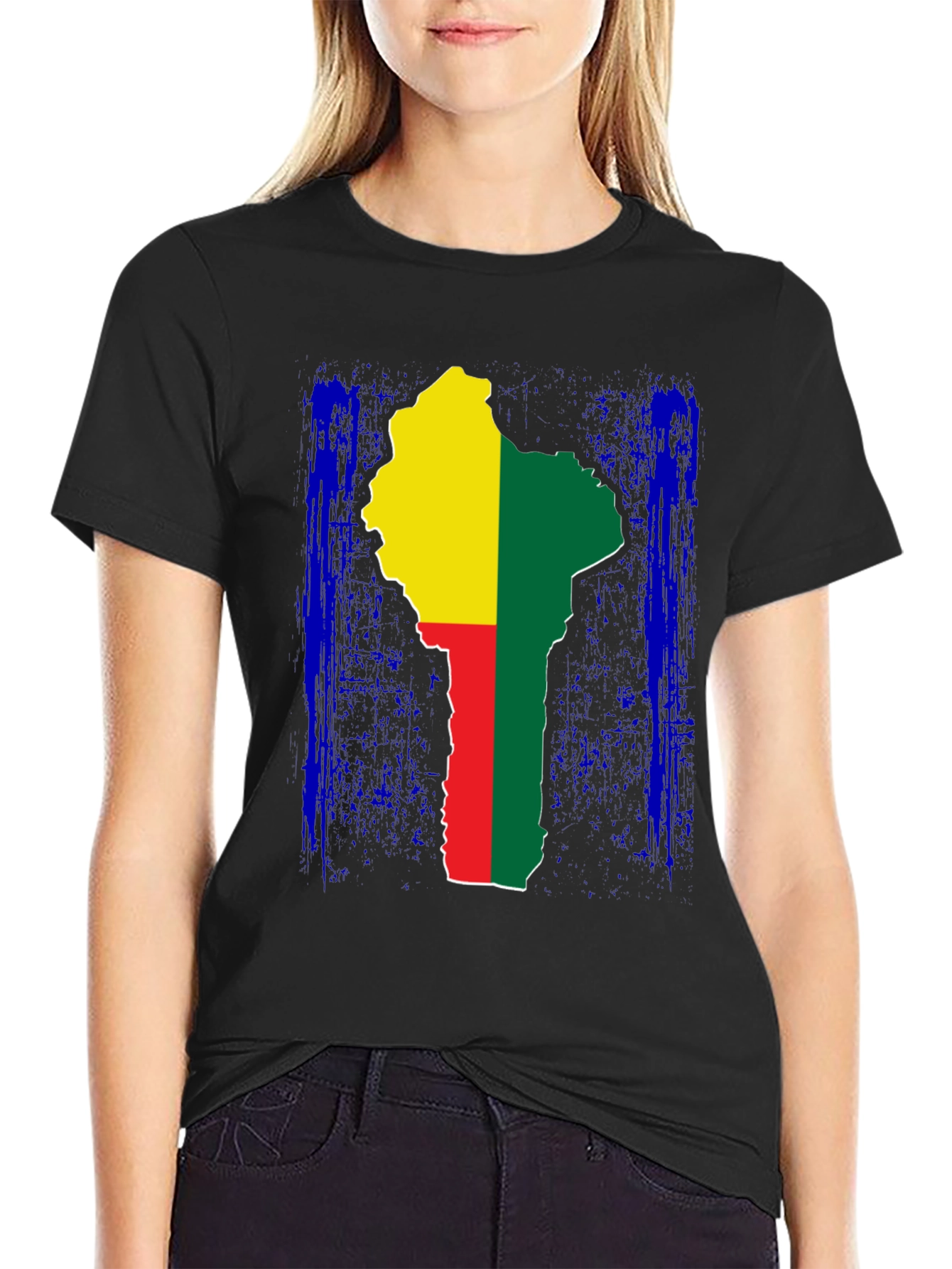 Benin Flag Map Graphic T-Shirt