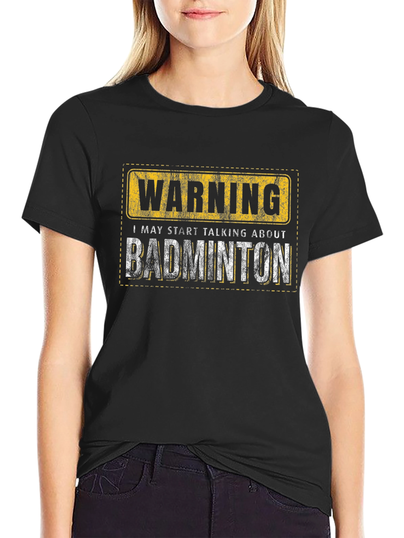 Warning: Badminton T-Shirt - Funny Sport Tee