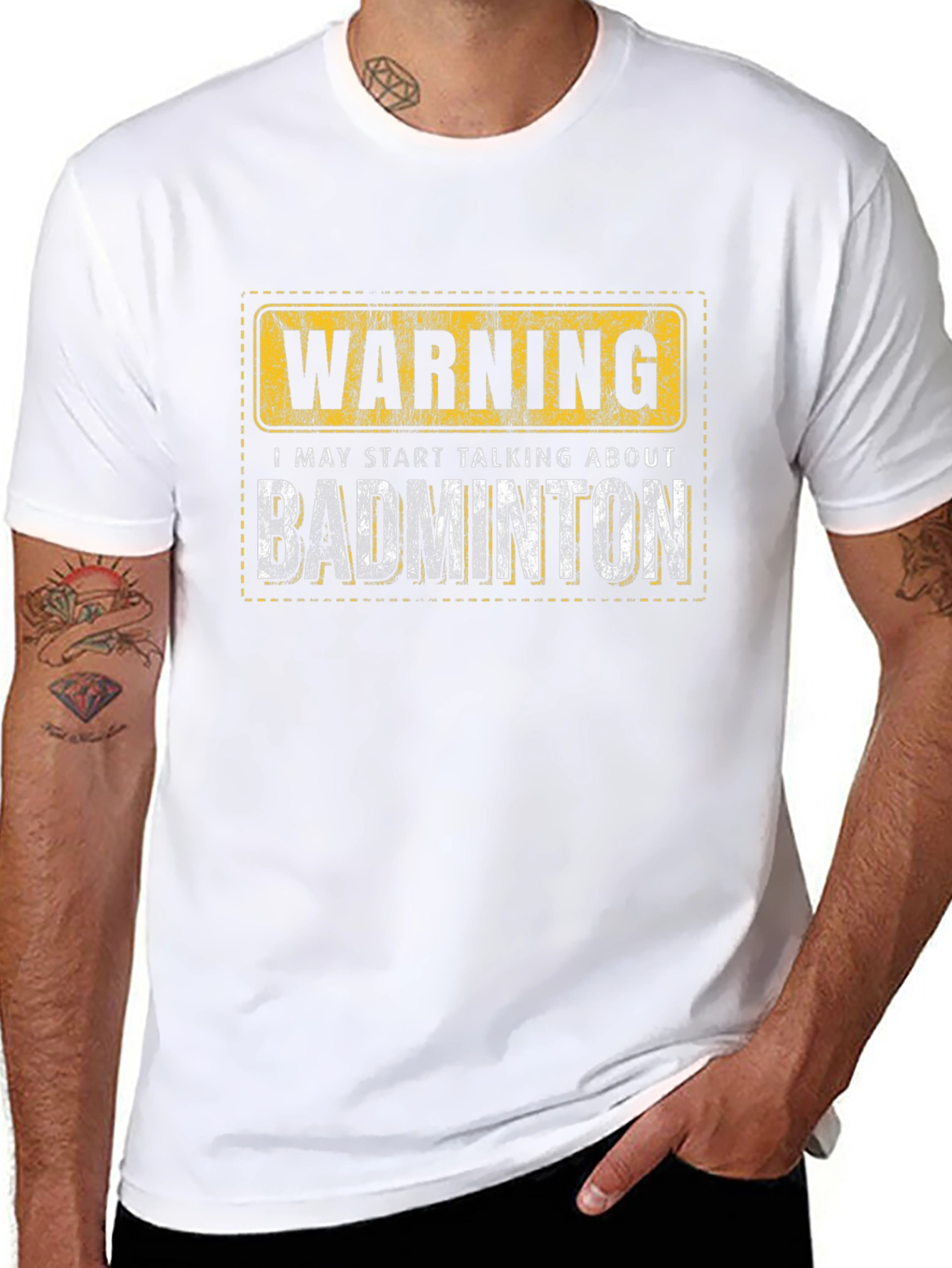 Warning: Badminton T-Shirt - Funny Sport Tee