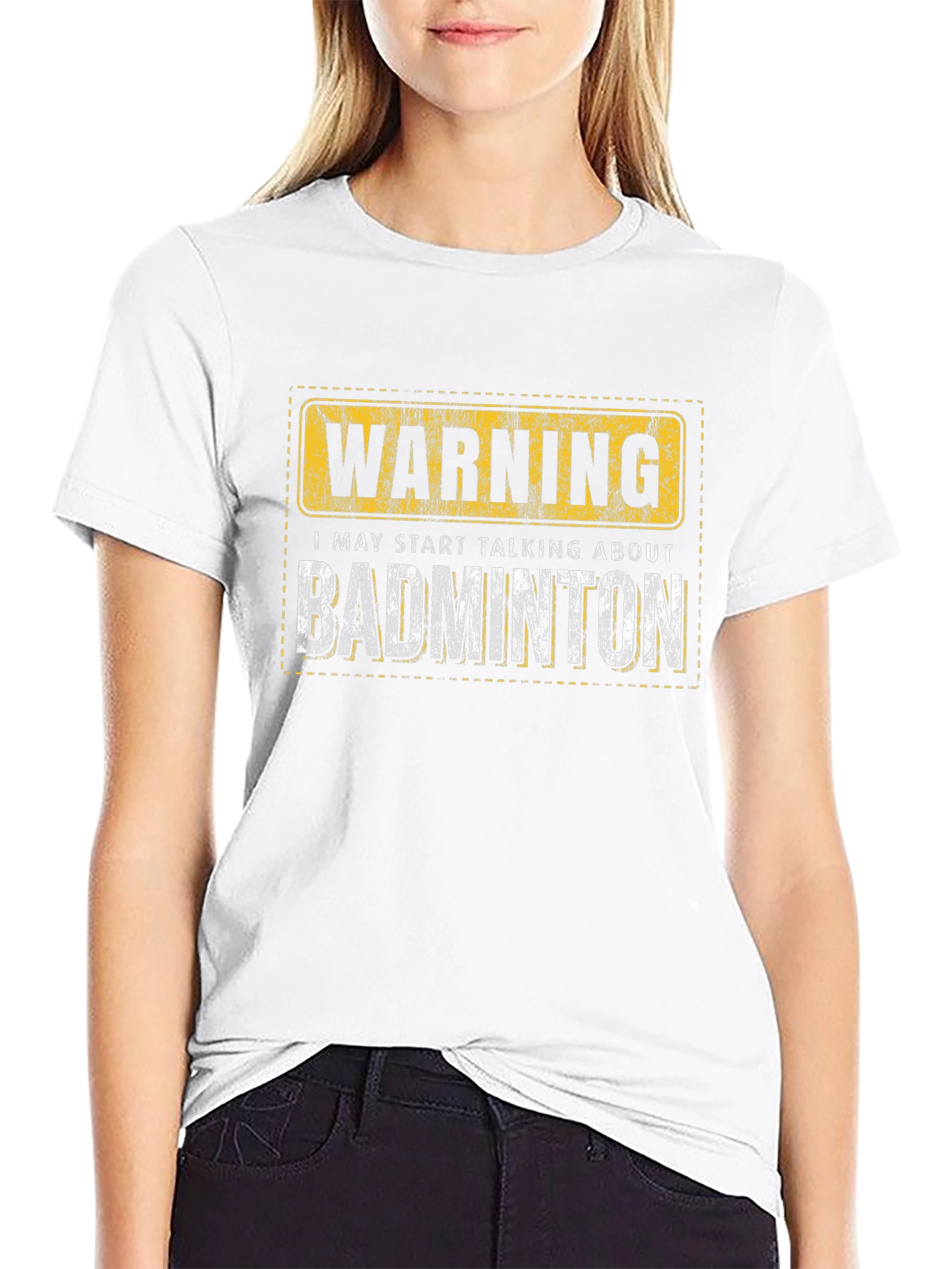 Warning: Badminton T-Shirt - Funny Sport Tee