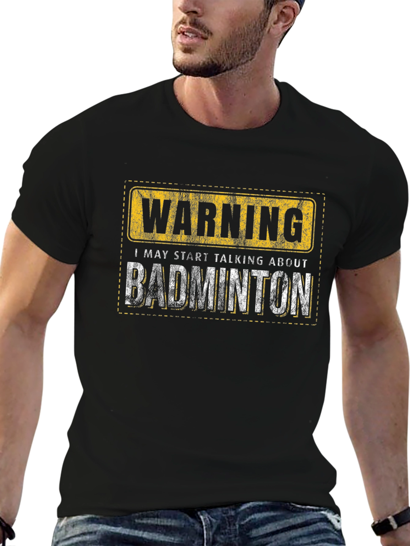 Warning: Badminton T-Shirt - Funny Sport Tee