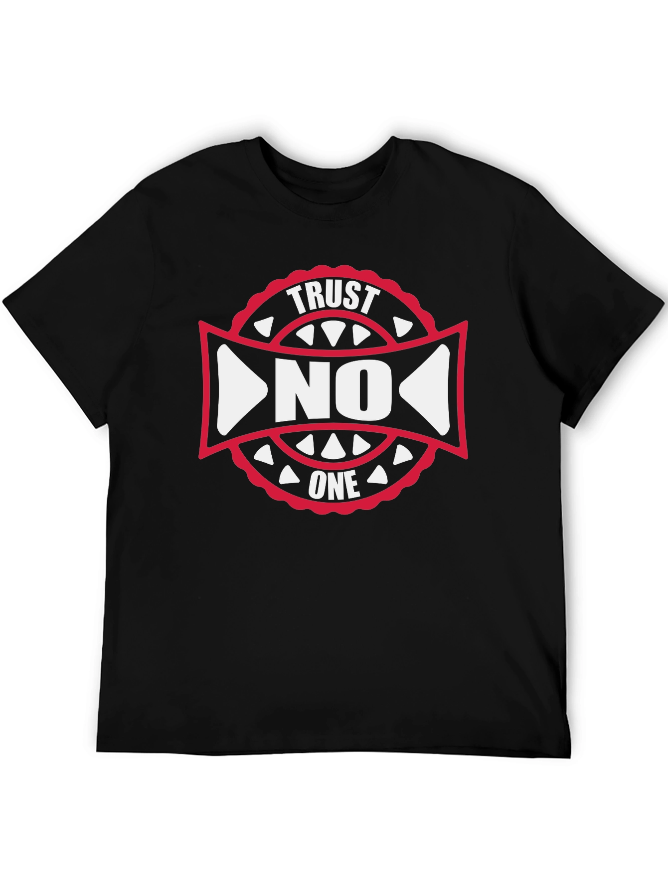 Trust No One Graphic Tee - Black Cotton T-Shirt