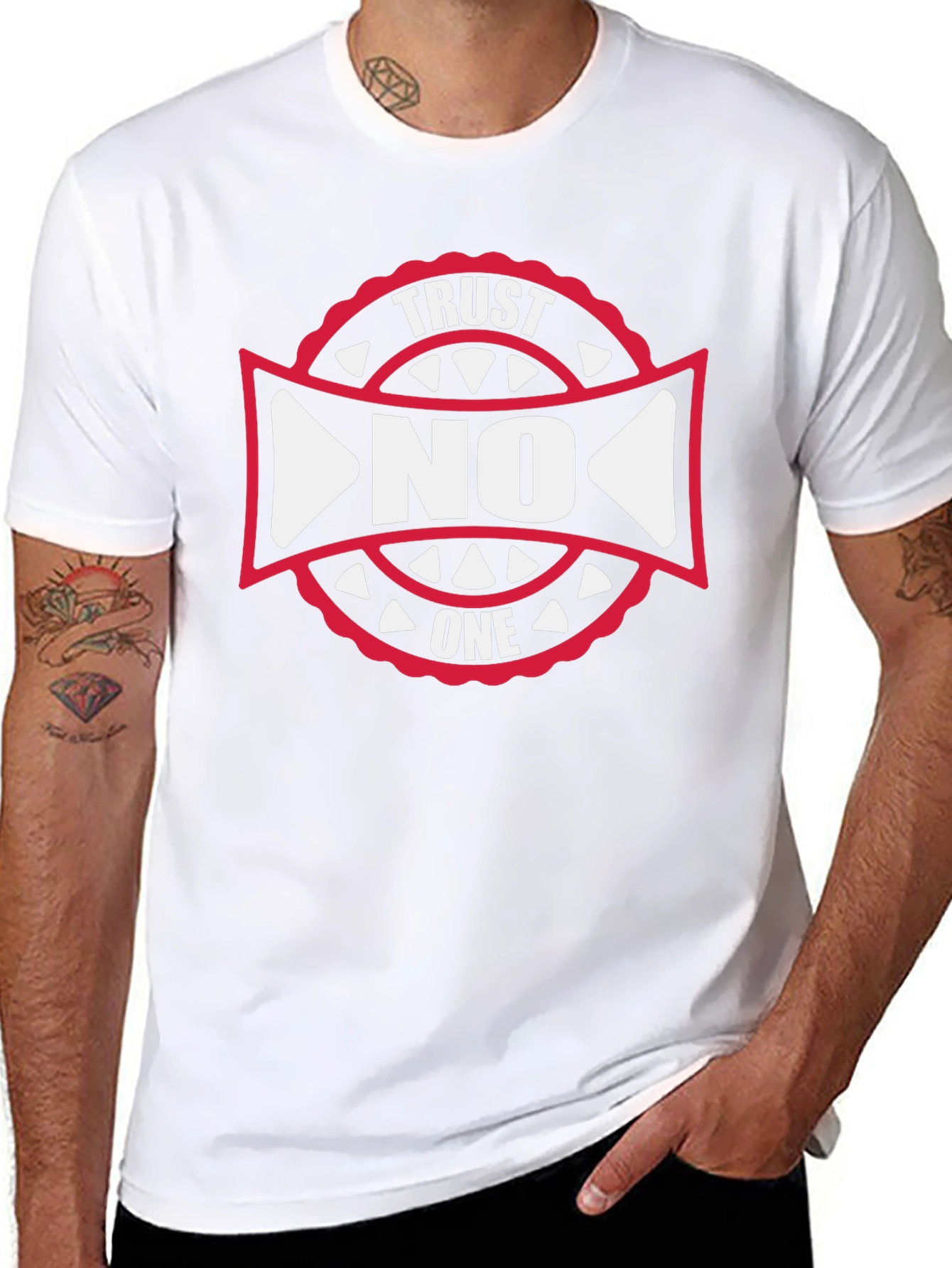 Trust No One Graphic Tee - Black Cotton T-Shirt
