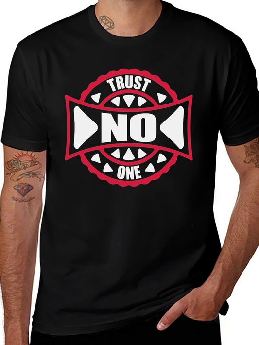 Trust No One Graphic Tee - Black Cotton T-Shirt