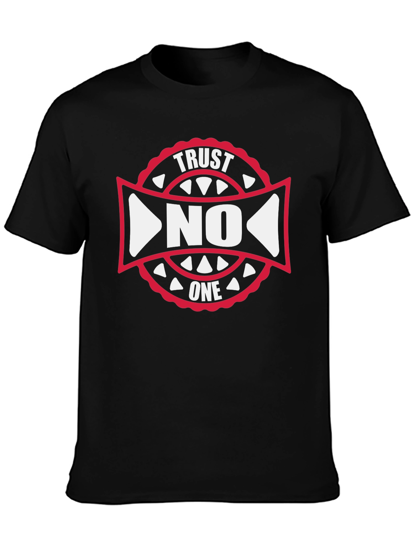 Trust No One Graphic Tee - Black Cotton T-Shirt