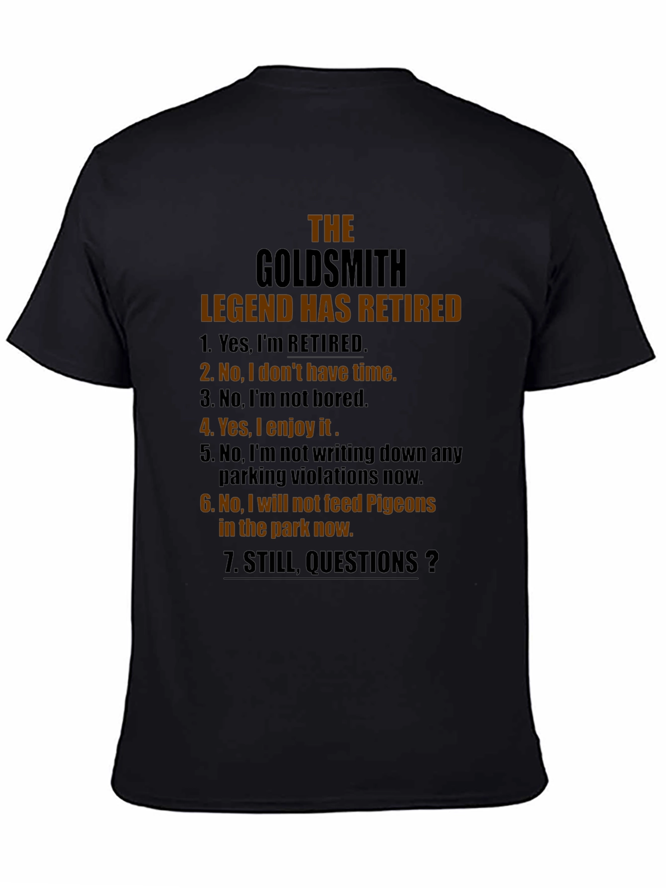 The Goldsmith Legend Retired Black T-Shirt