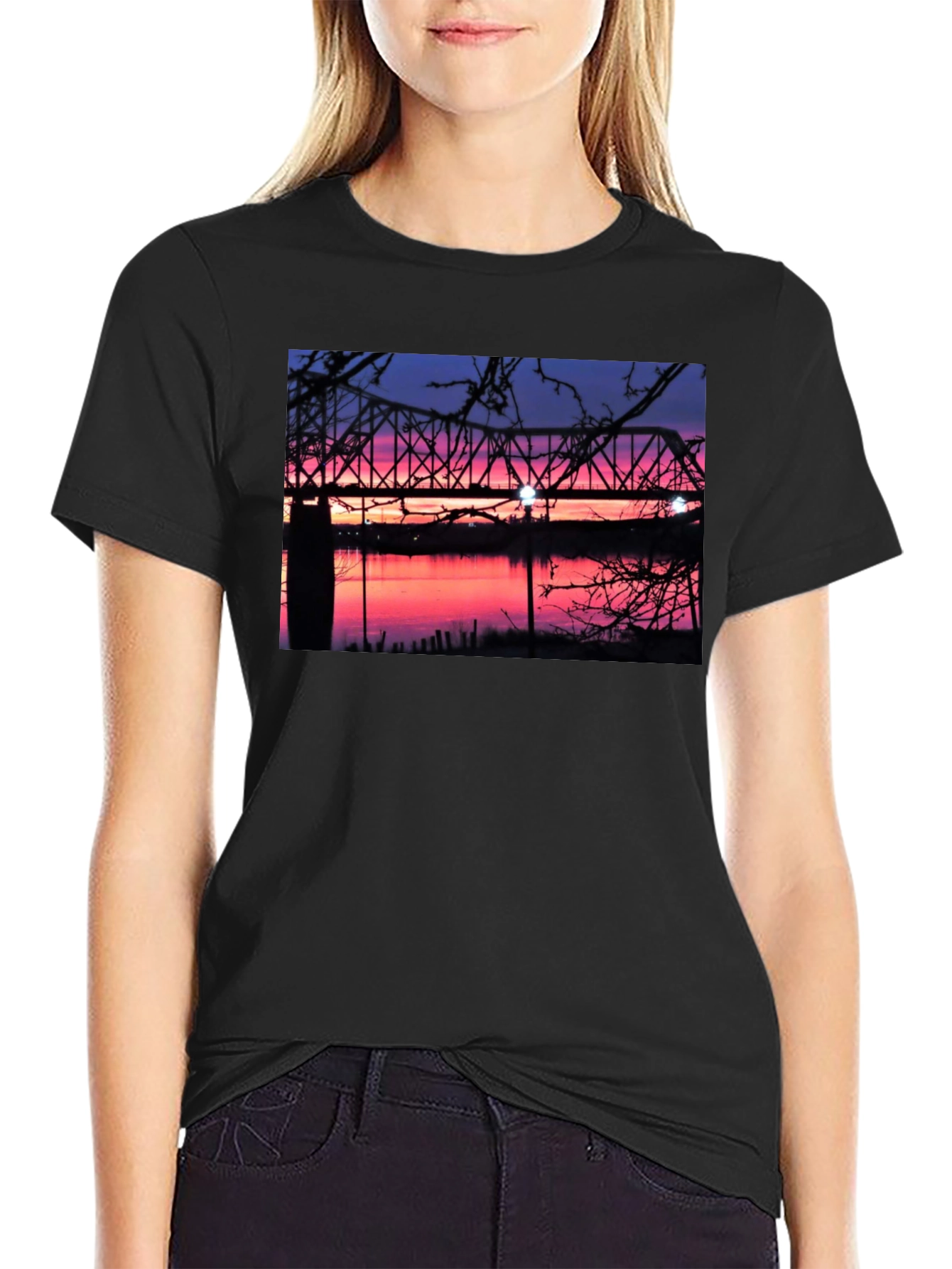 Sunset Bridge Graphic T-Shirt