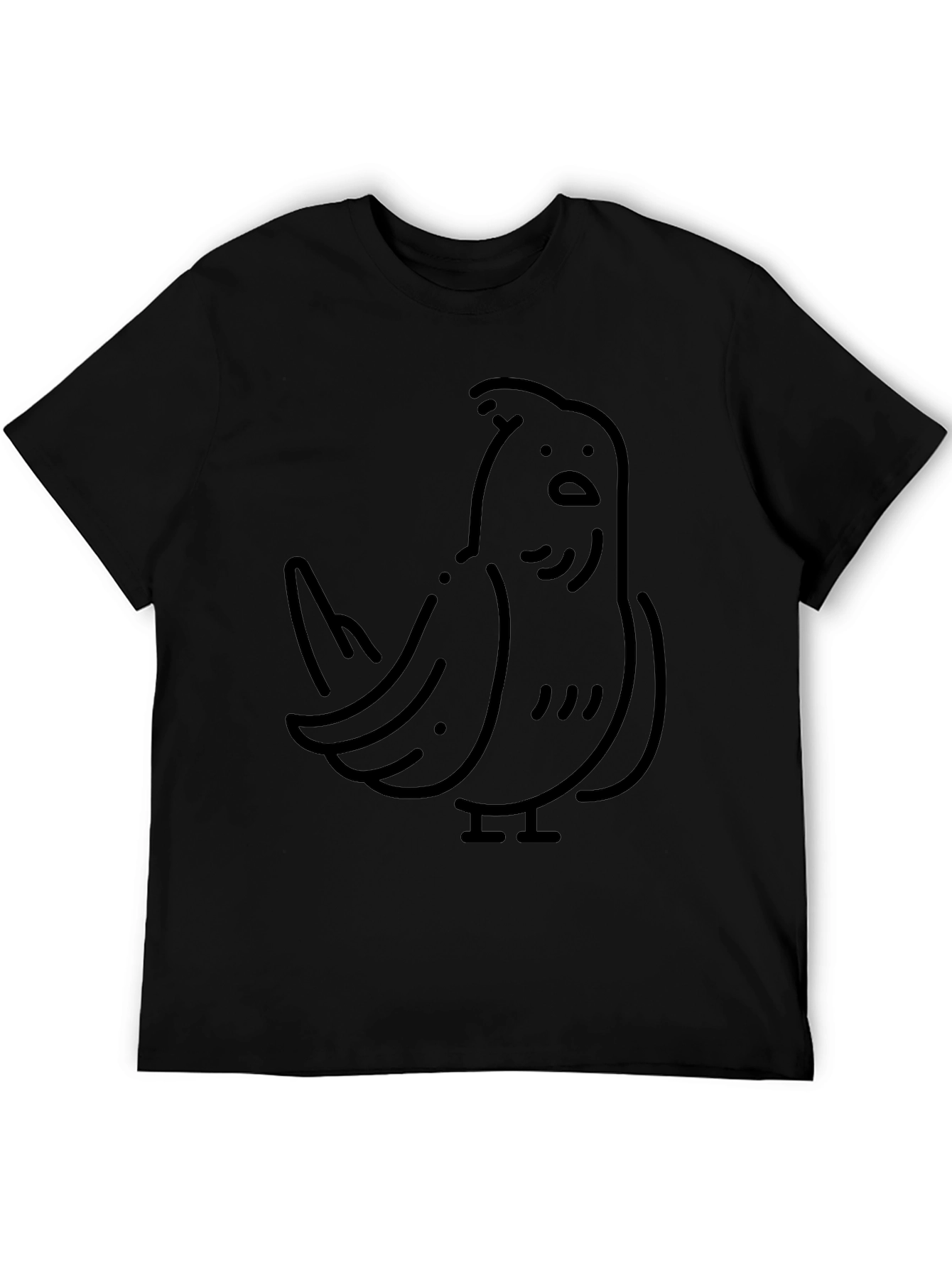 Whimsical Bird Graphic Tee - Stylish Black T-Shirt