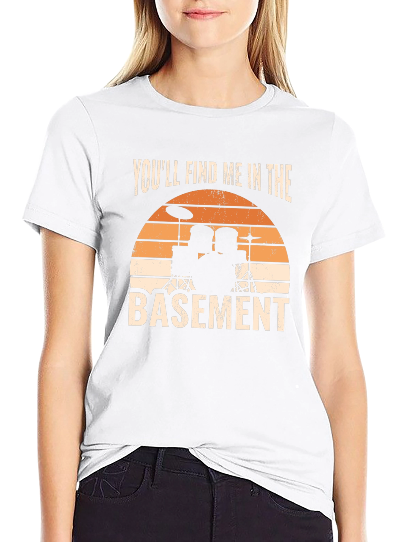 Youll Find Me in the Basement Drum Set T-Shirt