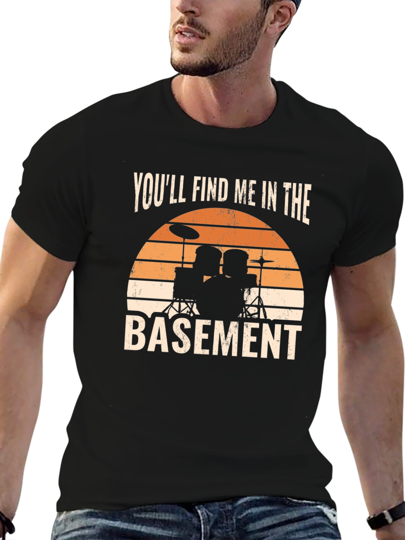 Youll Find Me in the Basement Drum Set T-Shirt