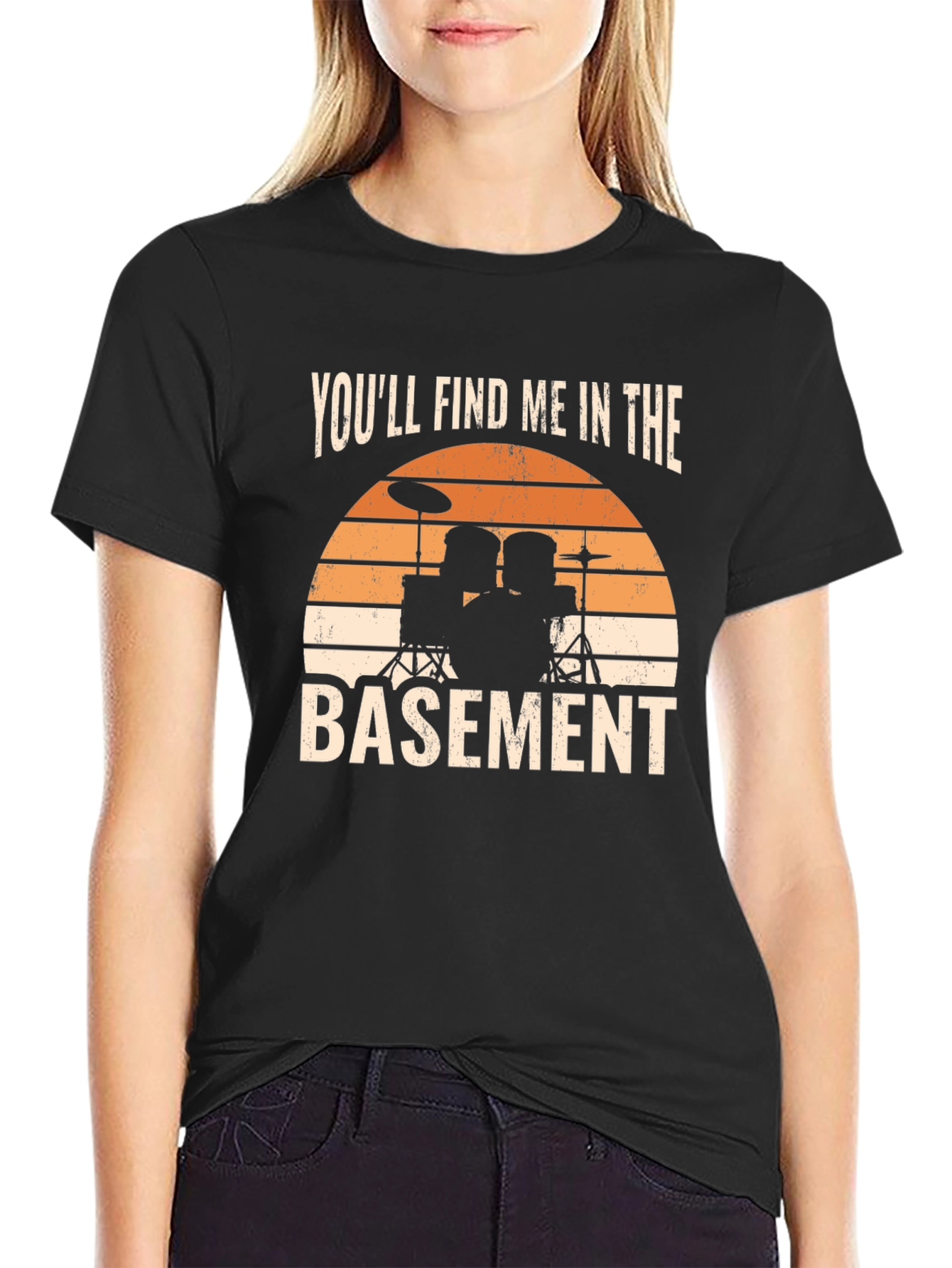 Youll Find Me in the Basement Drum Set T-Shirt