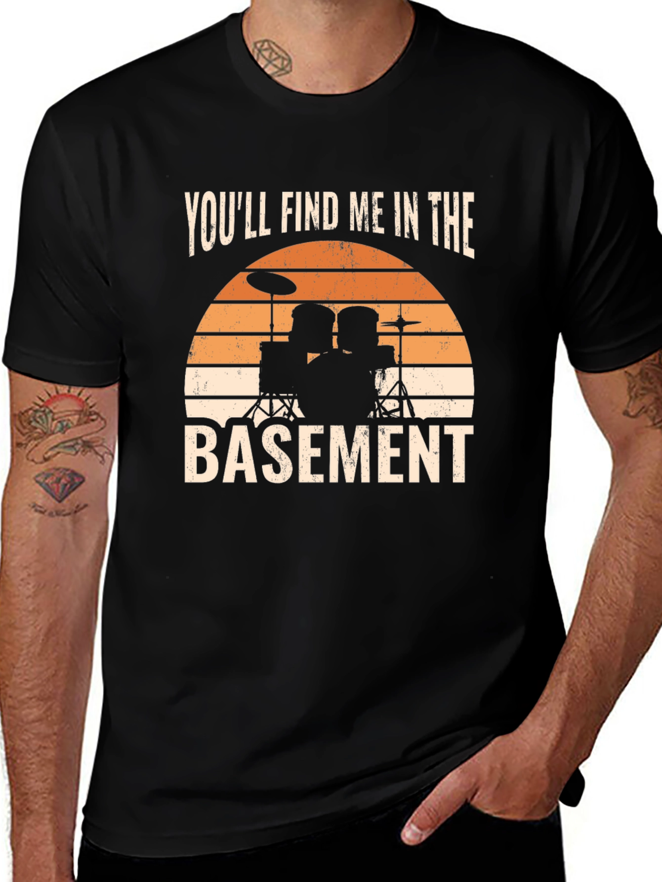 Youll Find Me in the Basement Drum Set T-Shirt