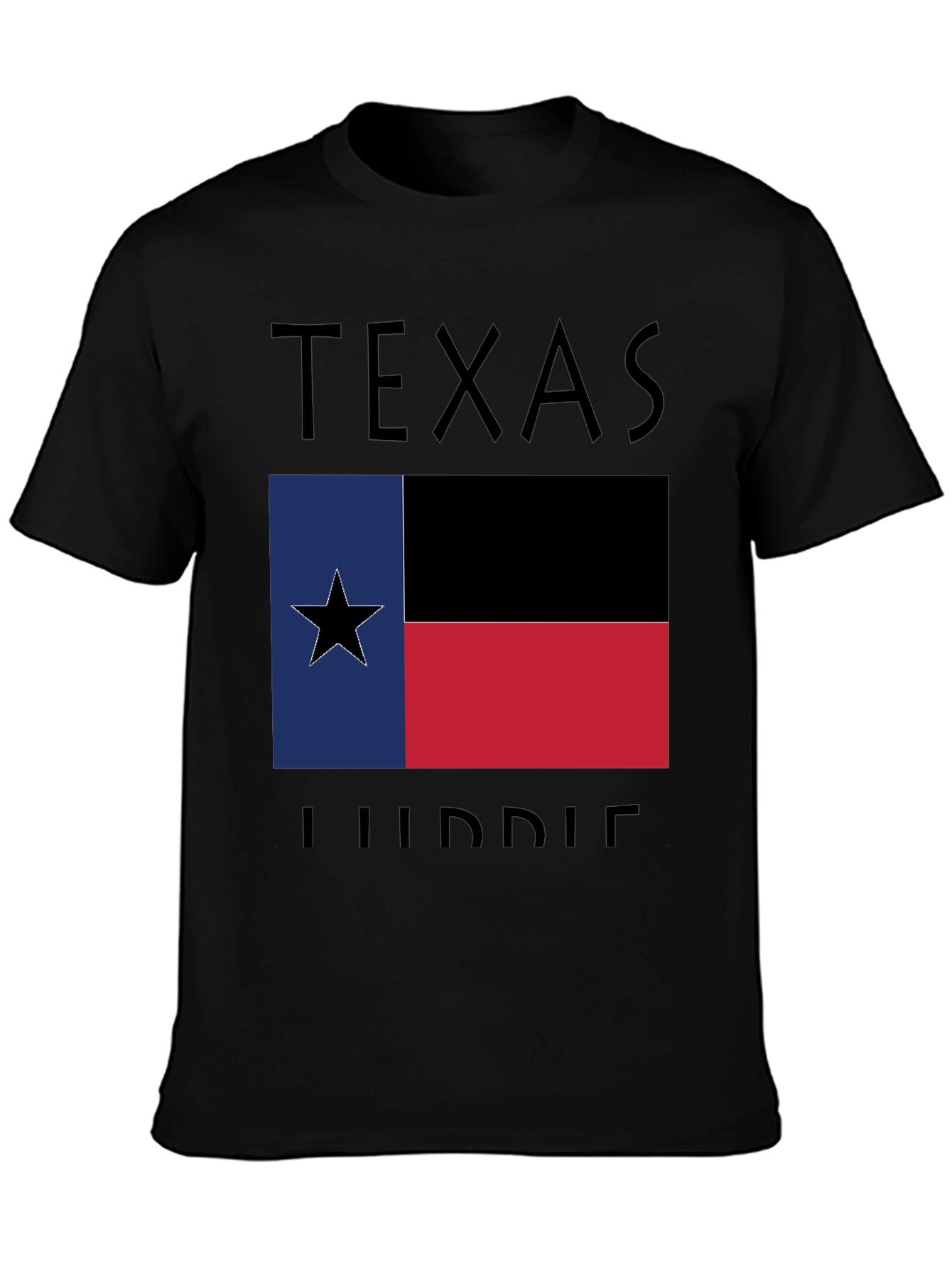 Texas Lubbie Flag Graphic Tee - Unisex Black T-Shirt