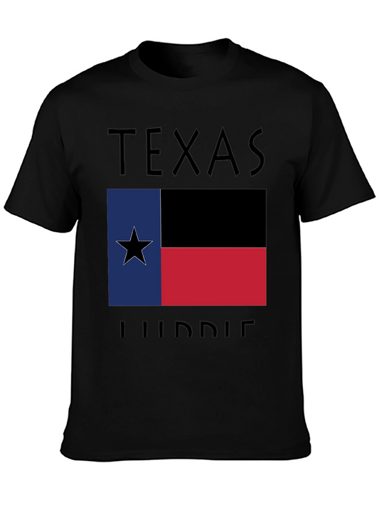 Texas Lubbie Flag Graphic Tee - Unisex Black T-Shirt