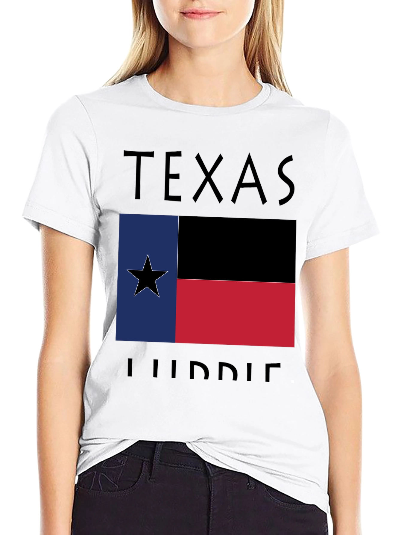 Texas Lubbie Flag Graphic Tee - Unisex Black T-Shirt