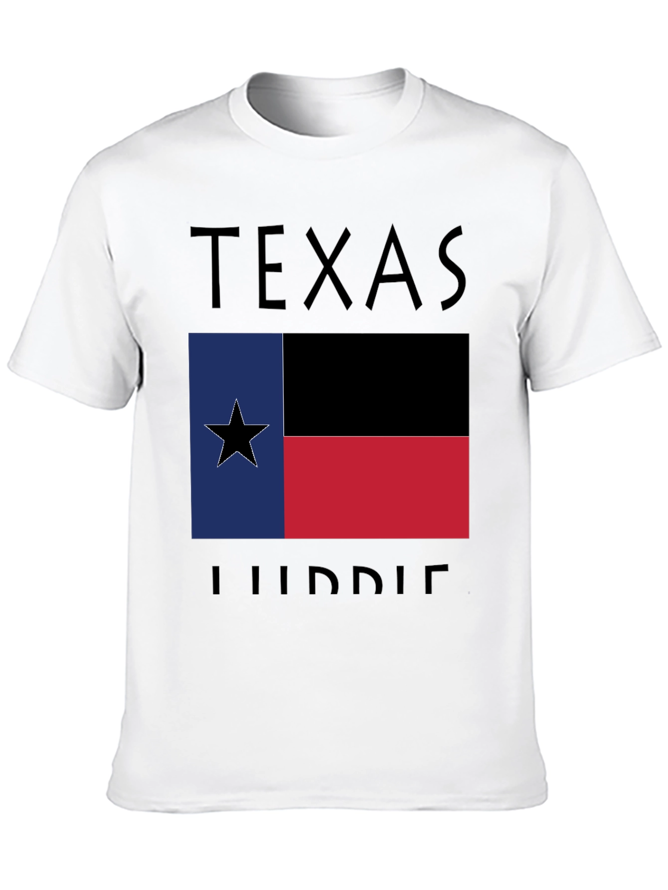 Texas Lubbie Flag Graphic Tee - Unisex Black T-Shirt