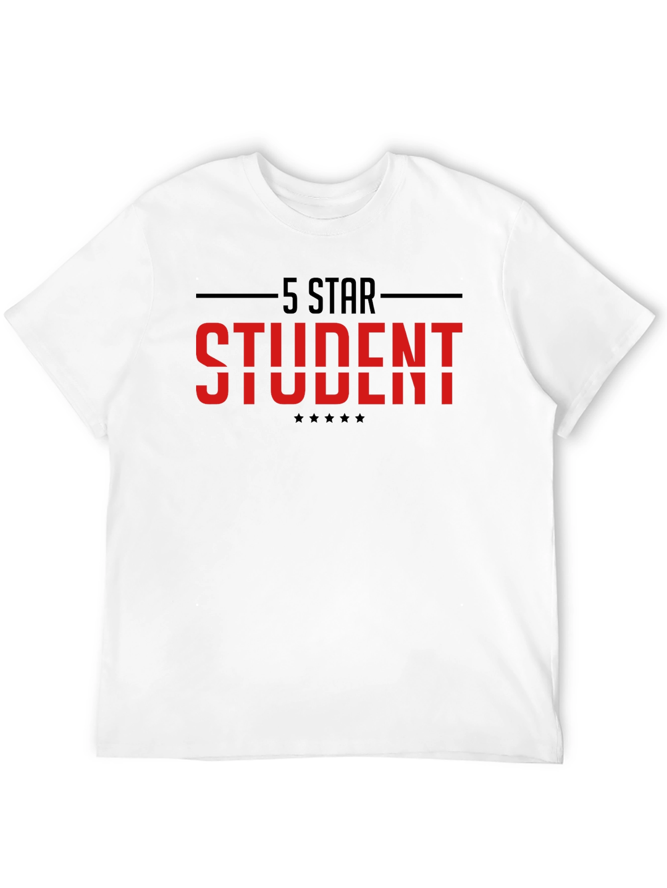 5 Star Student Black Graphic T-Shirt
