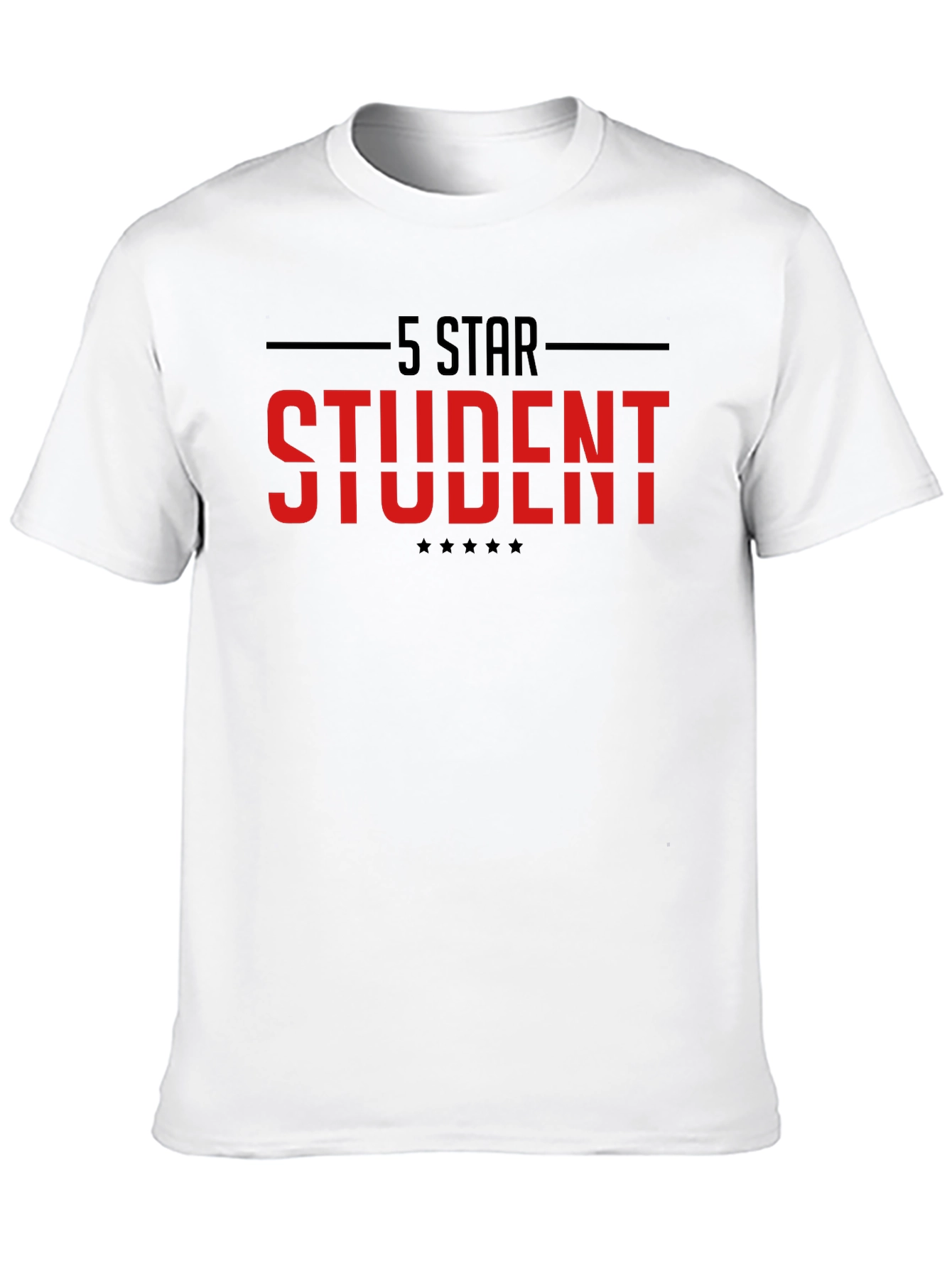 5 Star Student Black Graphic T-Shirt