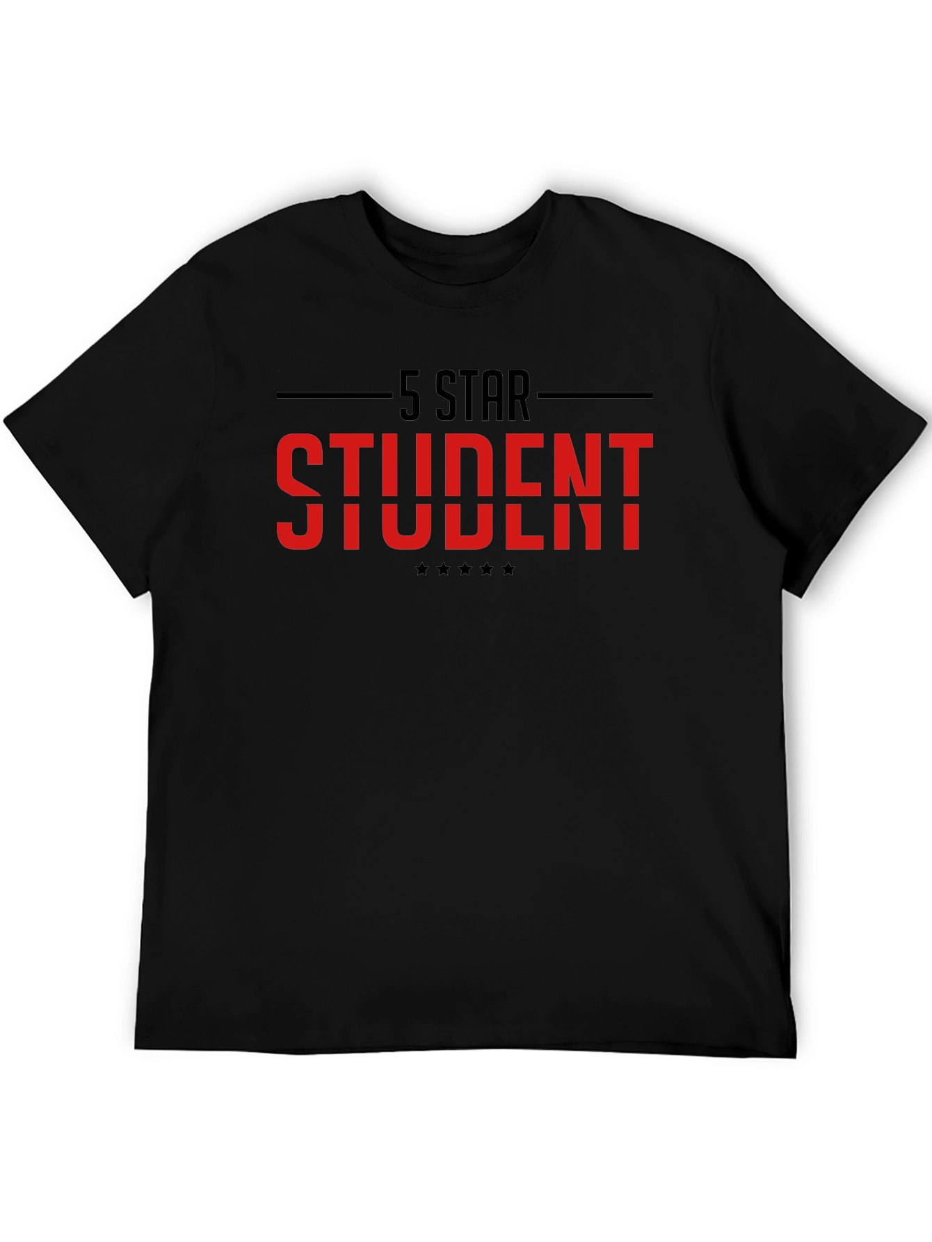 5 Star Student Black Graphic T-Shirt