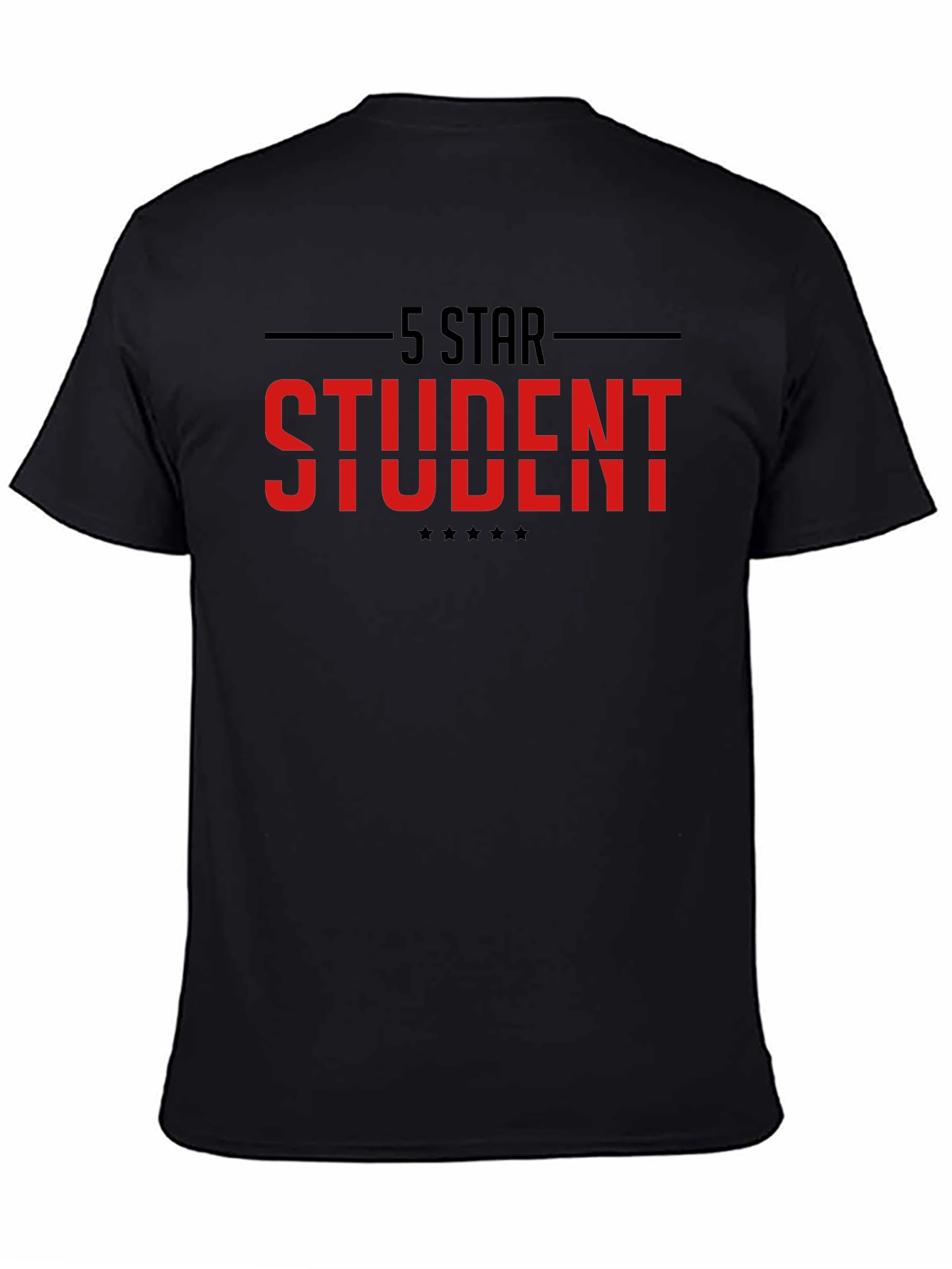 5 Star Student Black Graphic T-Shirt
