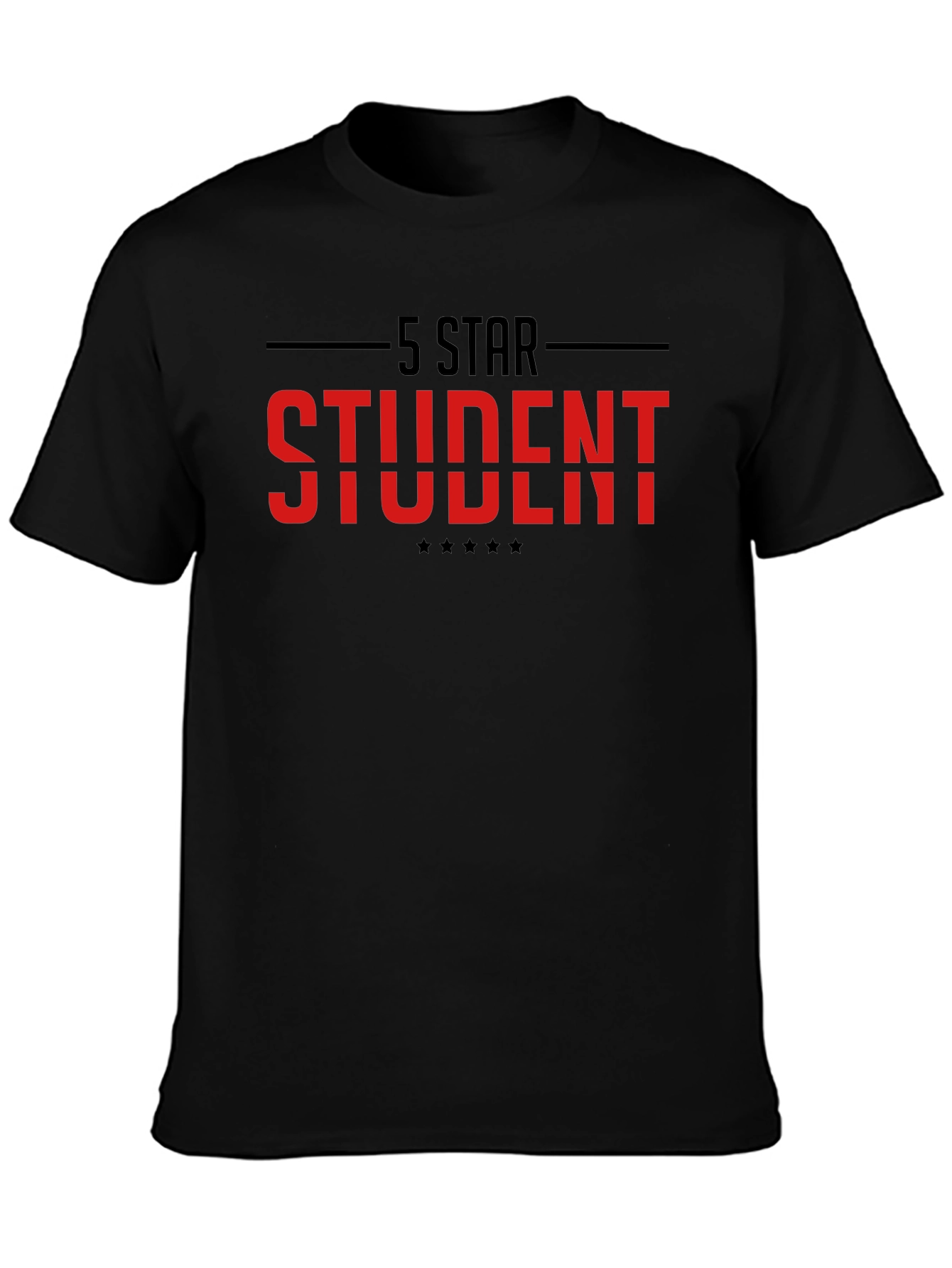 5 Star Student Black Graphic T-Shirt