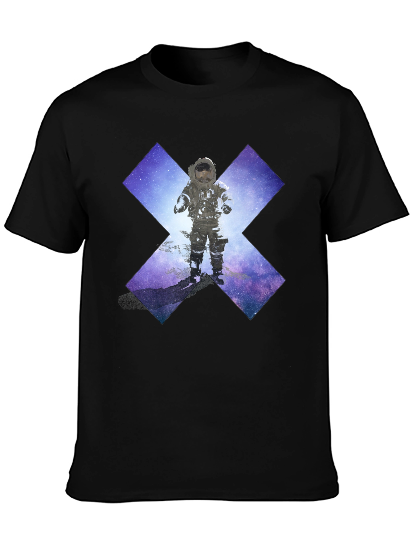 Astronaut in Space Black T-Shirt