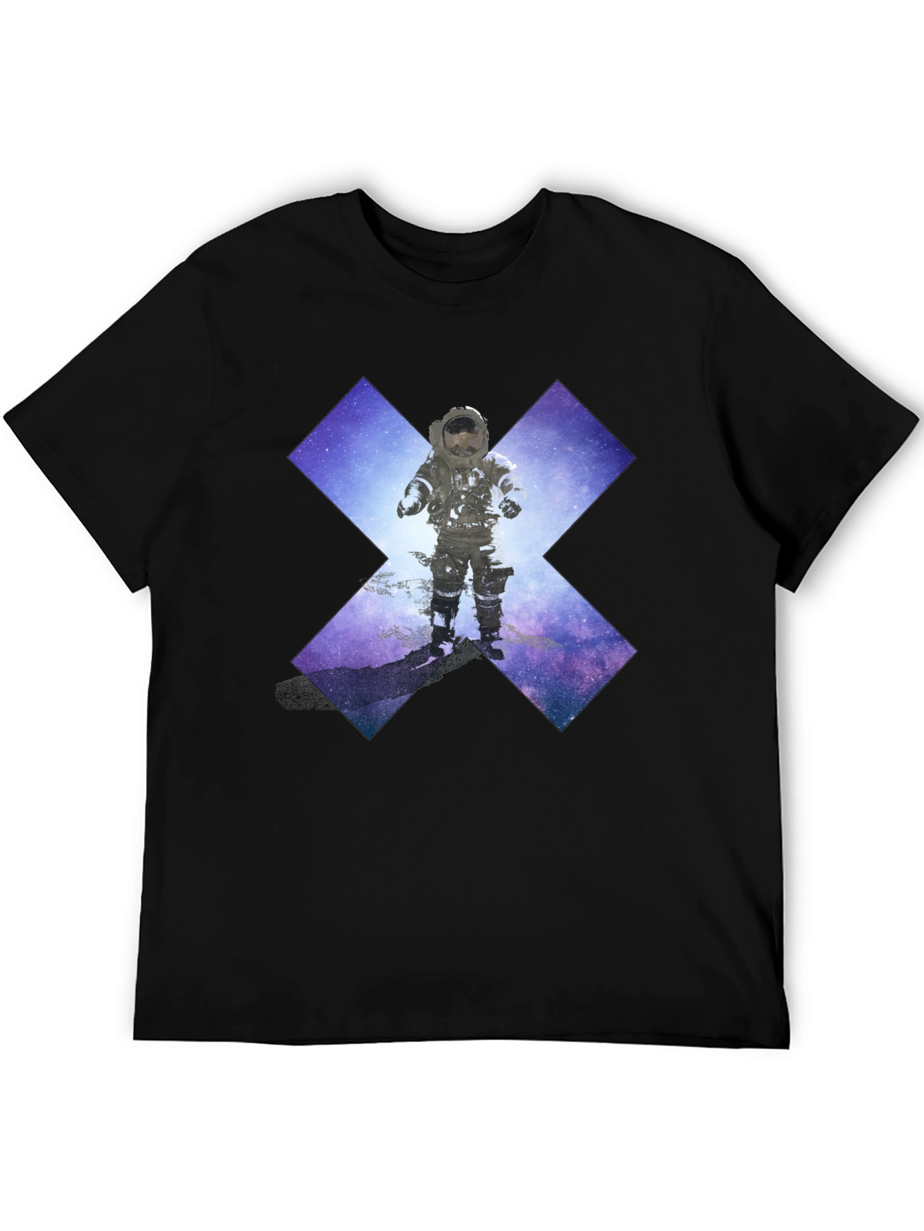 Astronaut in Space Black T-Shirt