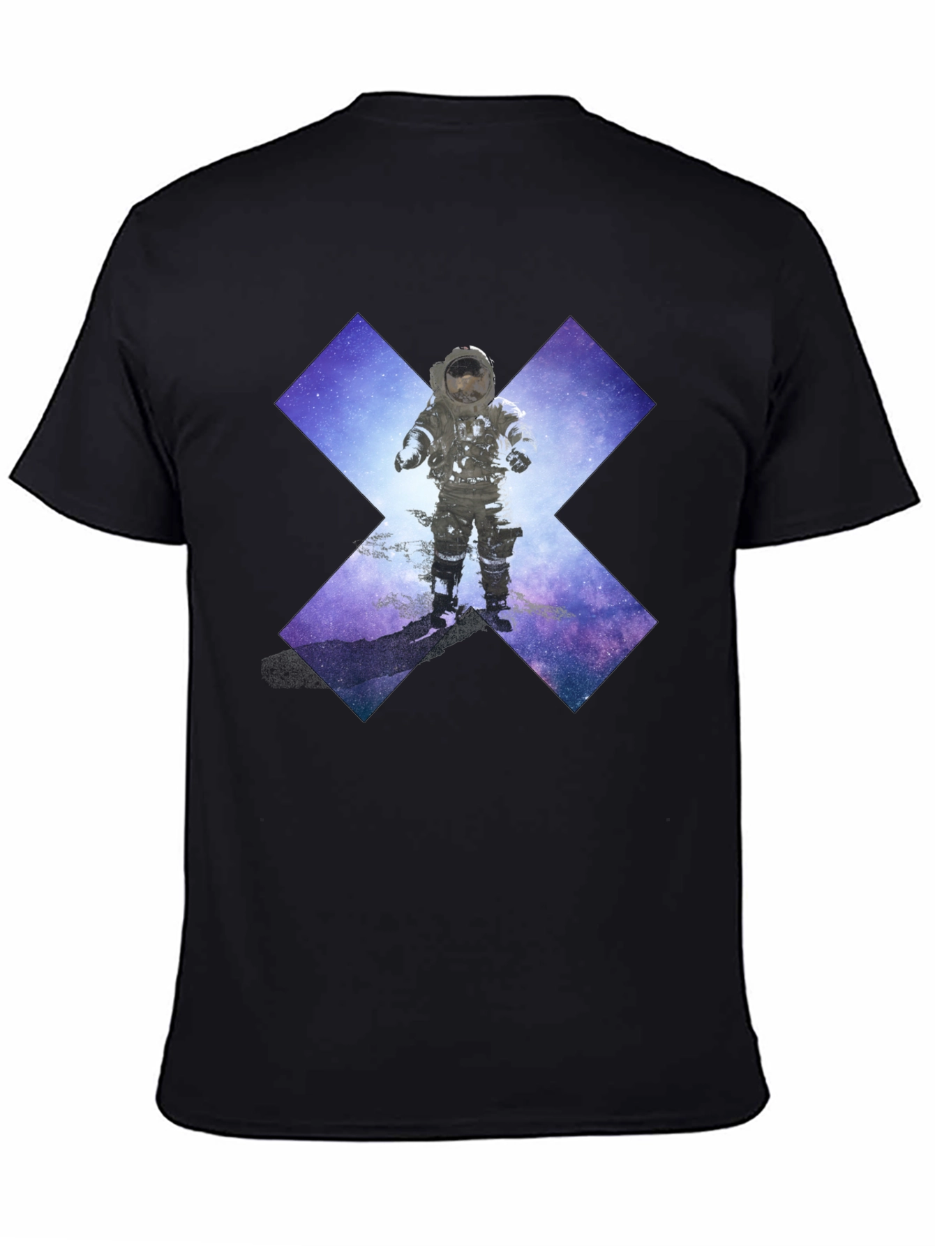 Astronaut in Space Black T-Shirt